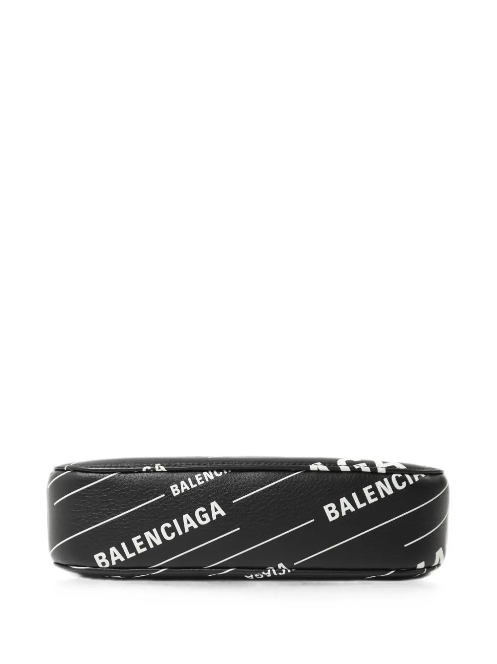 logo-print leather shoulder bag