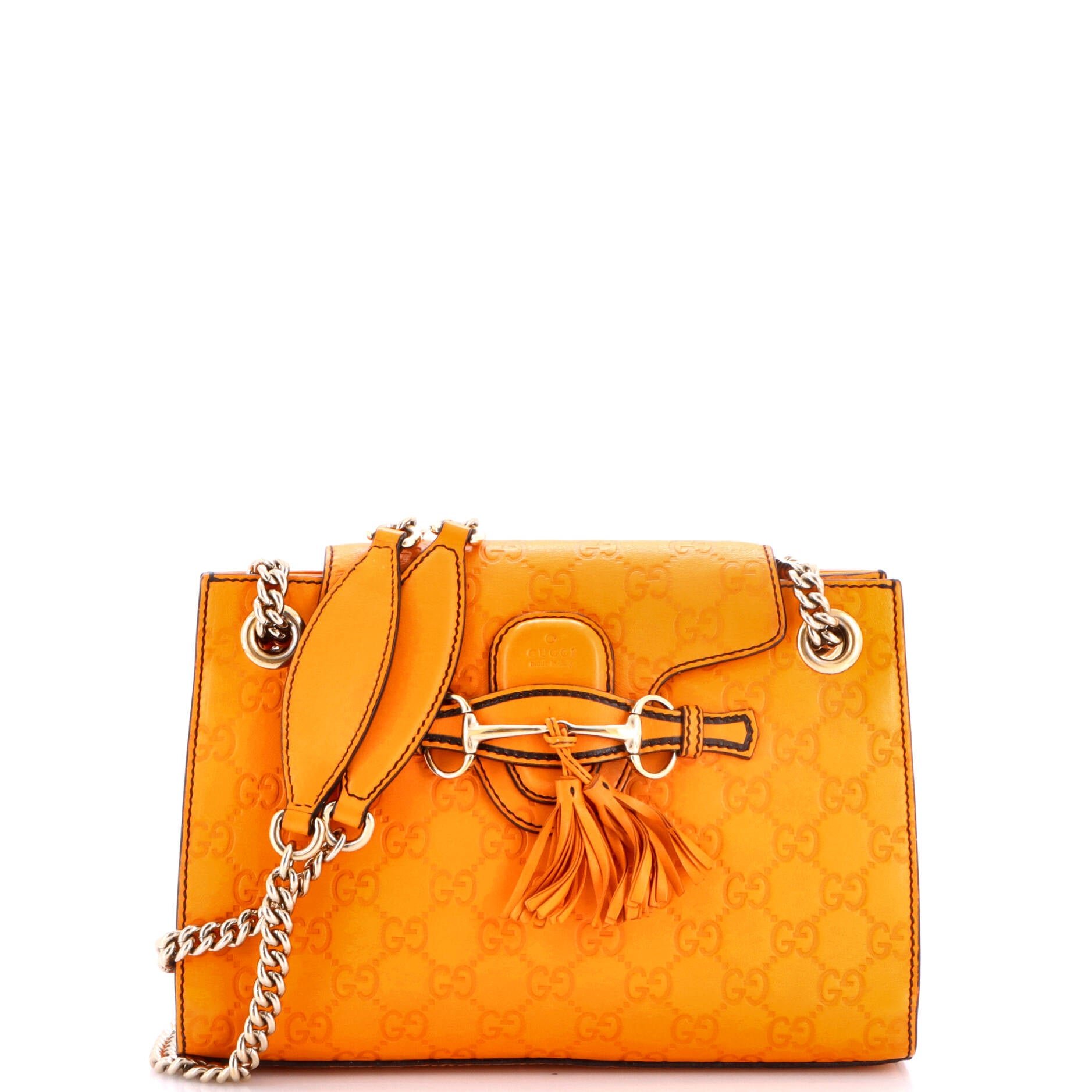 Emily Chain Flap Shoulder Bag Guccissima Leather Small