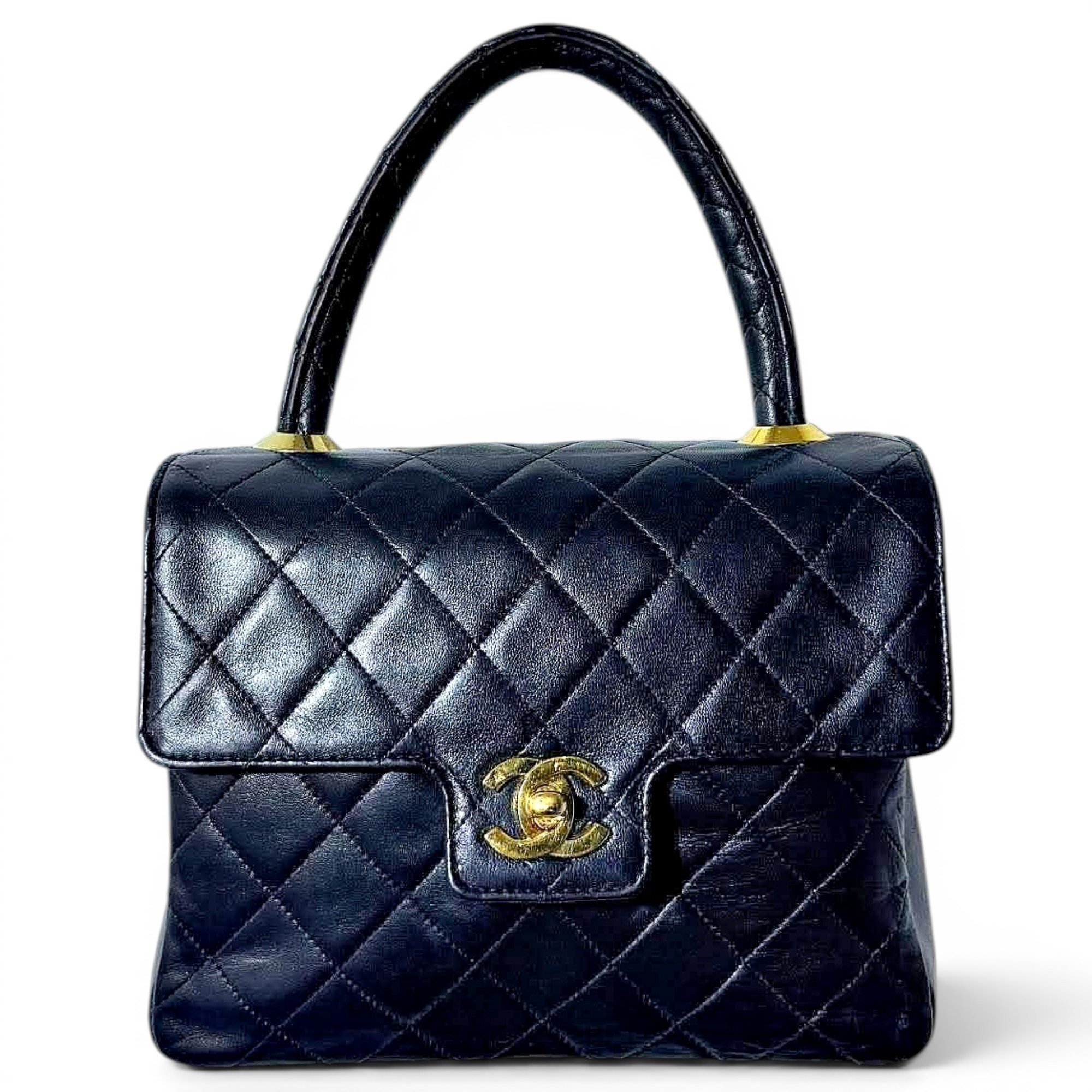 Trendy CC Top Handle leather handbag