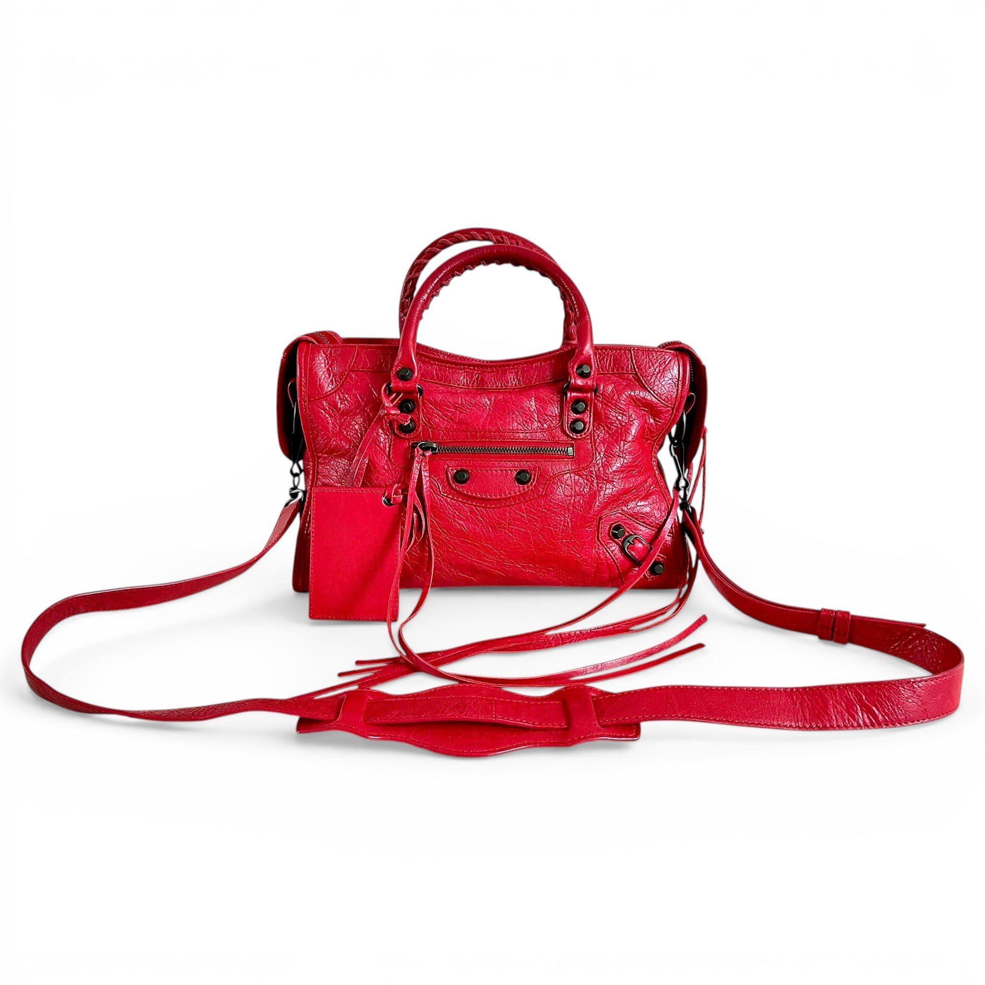 City leather handbag
