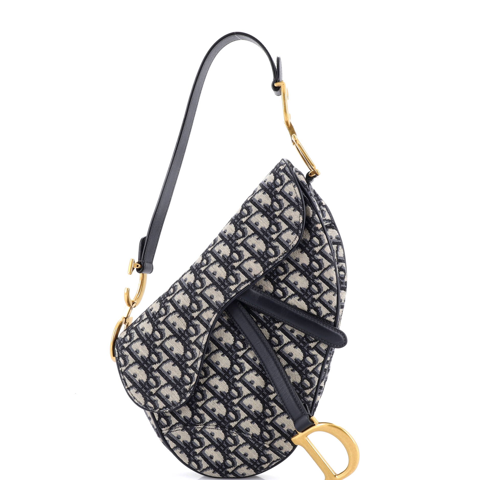 Dior Saddle Handbag with Strap Oblique Canvas Medium