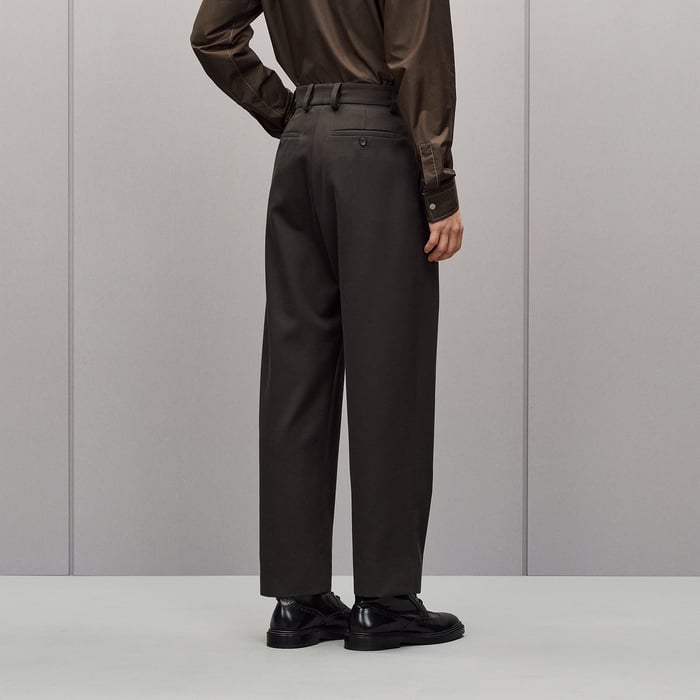 Kaki Pleated Palerme Pants