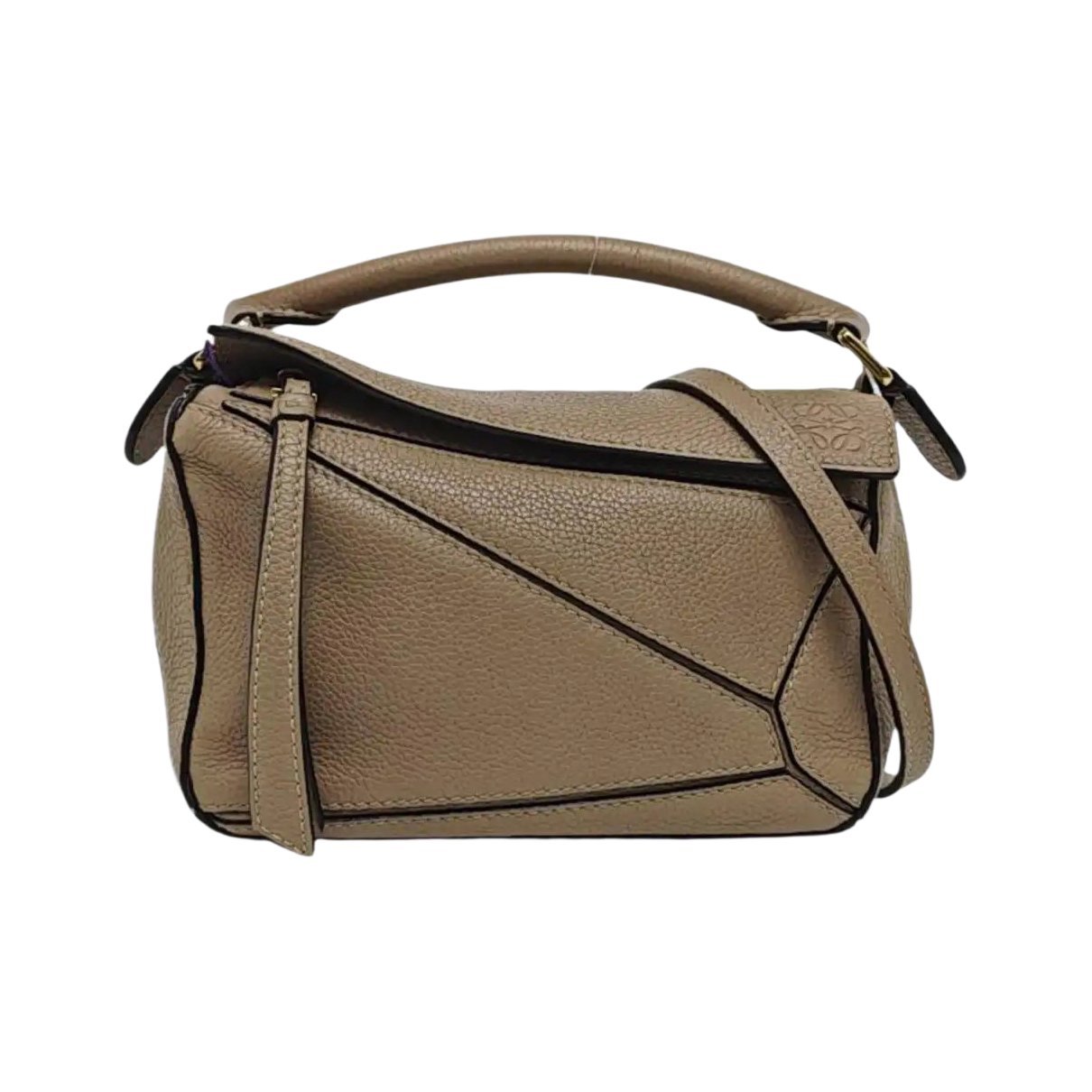 Puzzle leather handbag