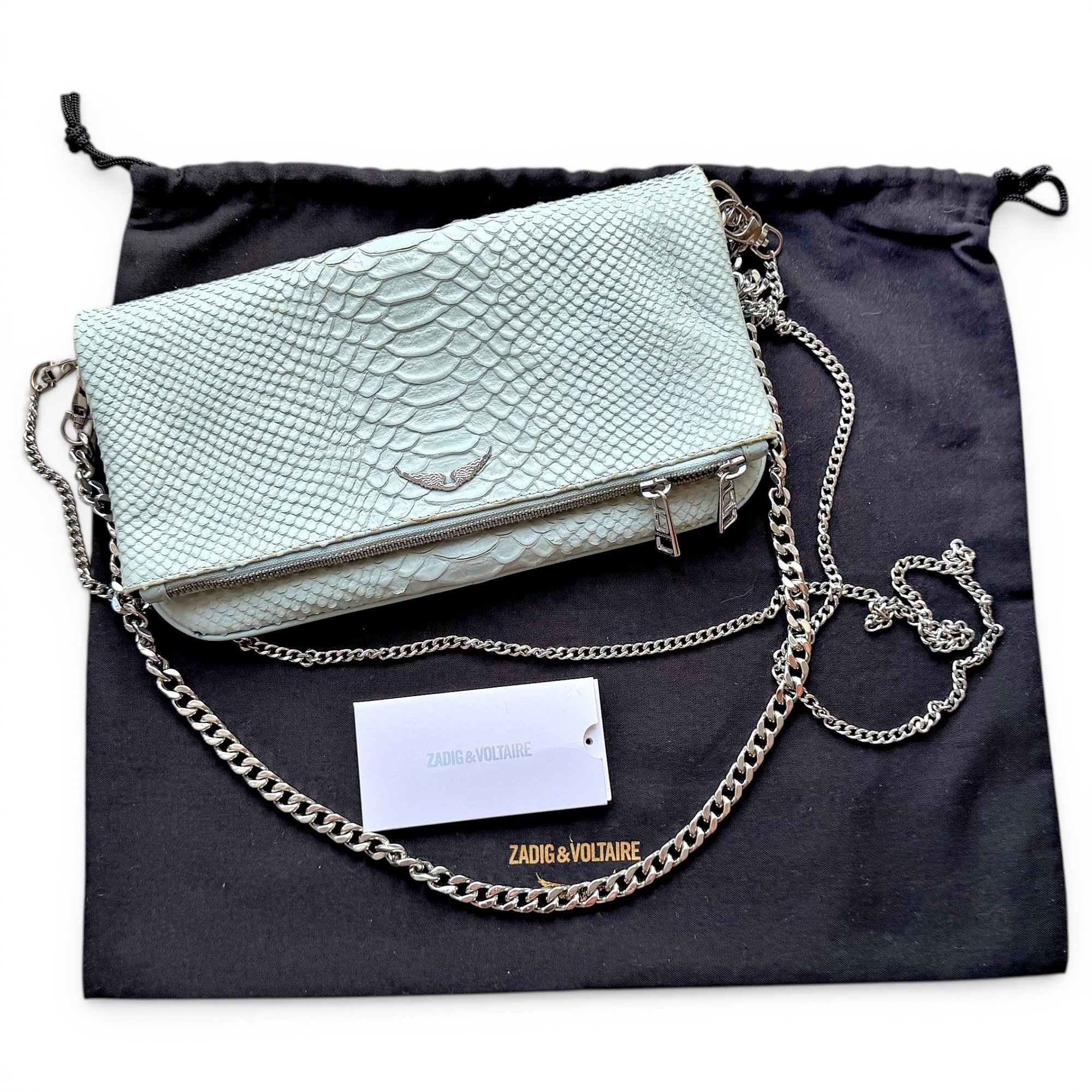 Rock leather clutch bag