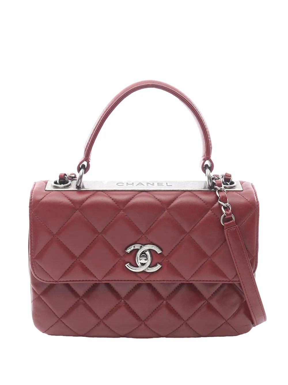2015-2016 Small Quilted Lambskin Trendy CC Top Handle Flap satchel