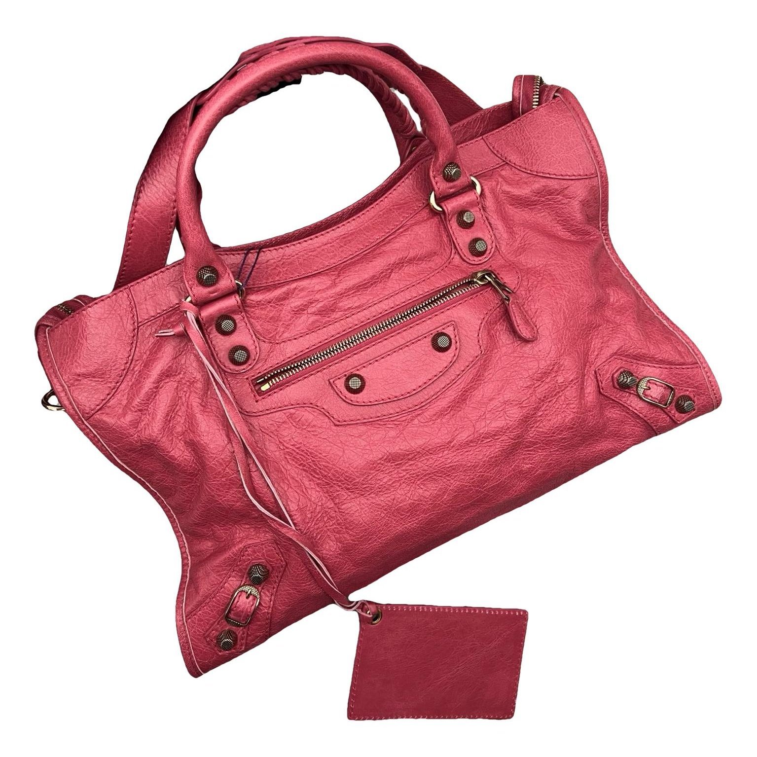 City leather handbag