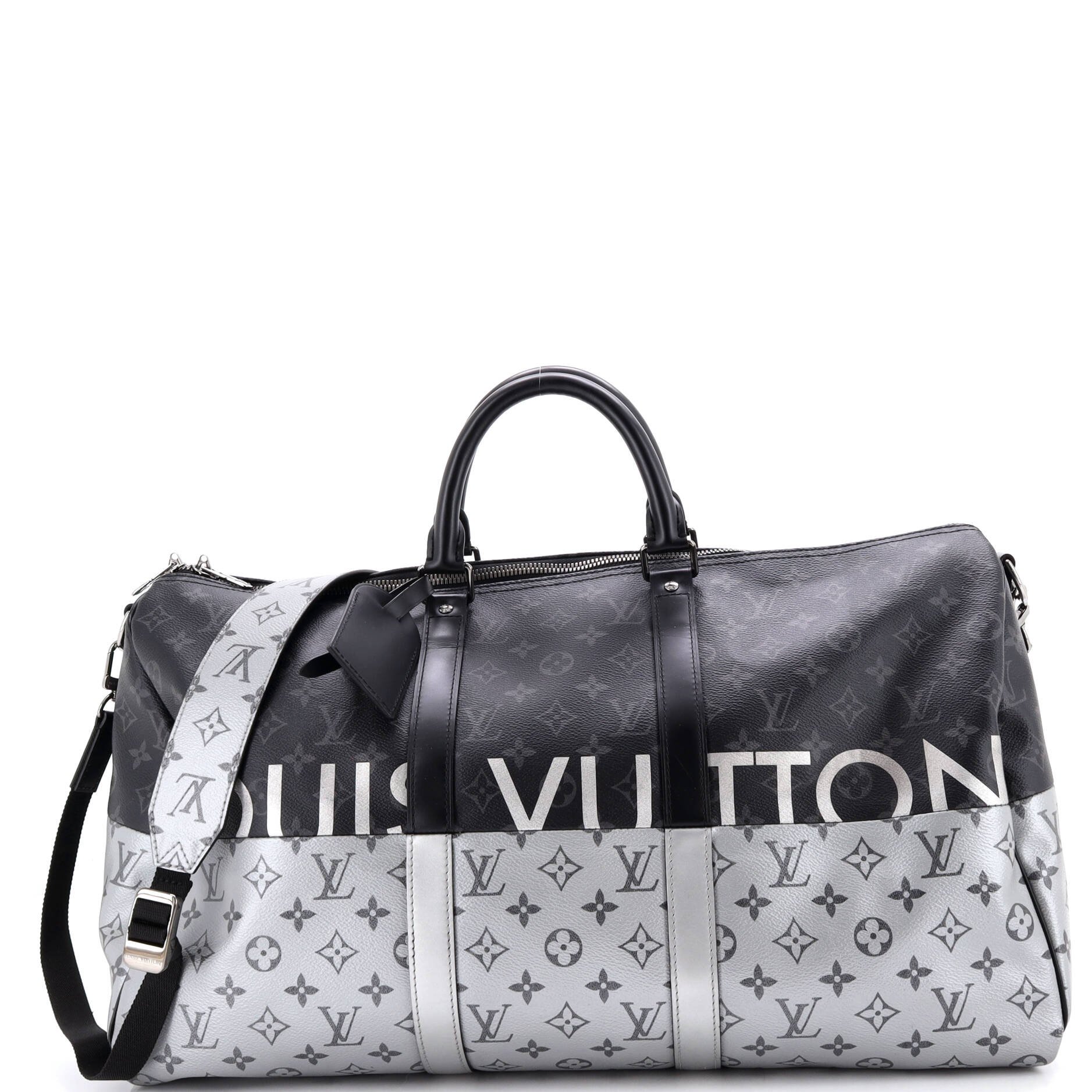 Keepall Bandouliere Bag Monogram Eclipse Split Canvas 50