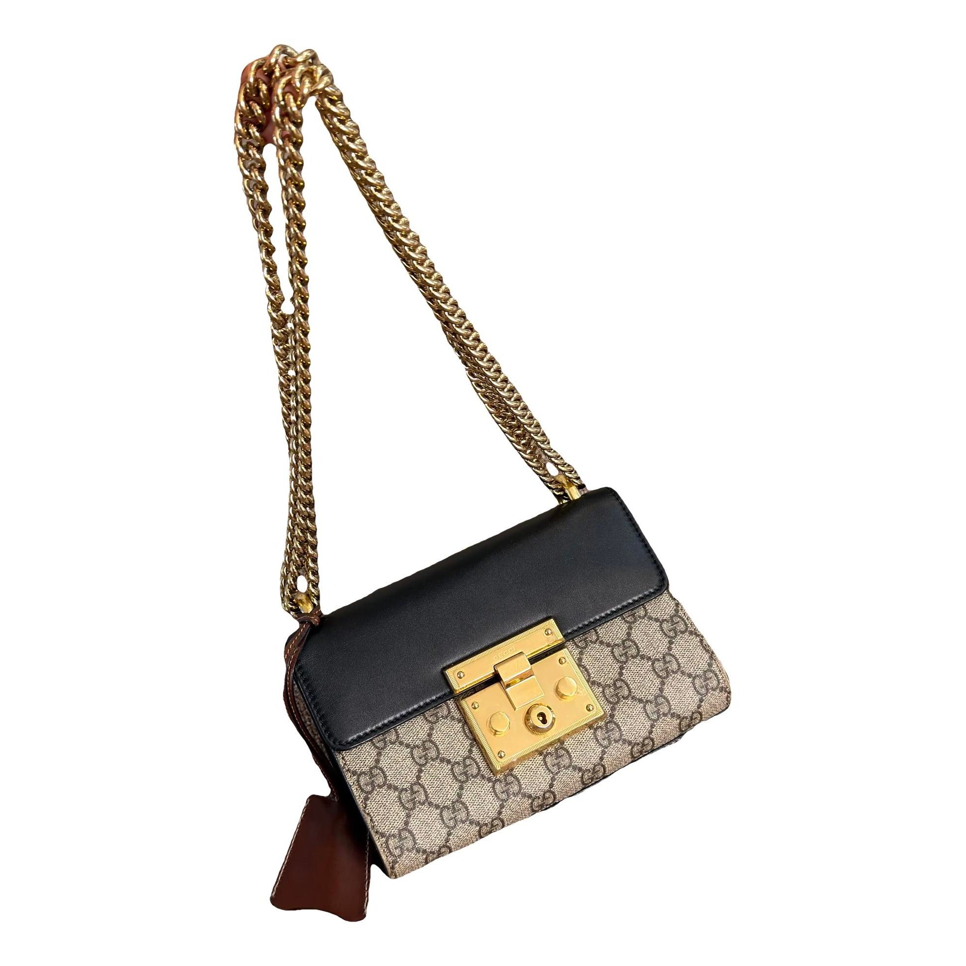 Padlock leather crossbody bag