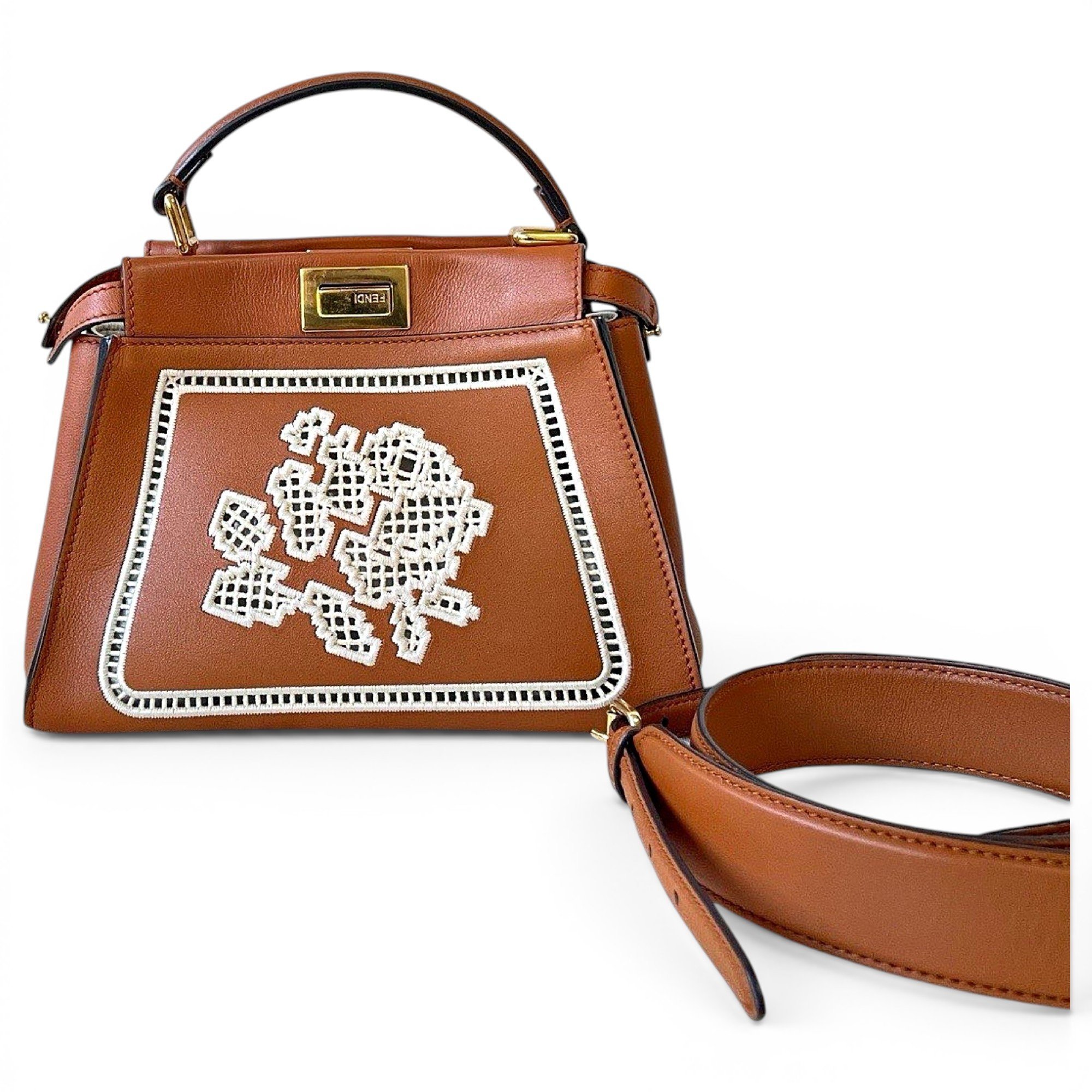 Peekaboo leather handbag