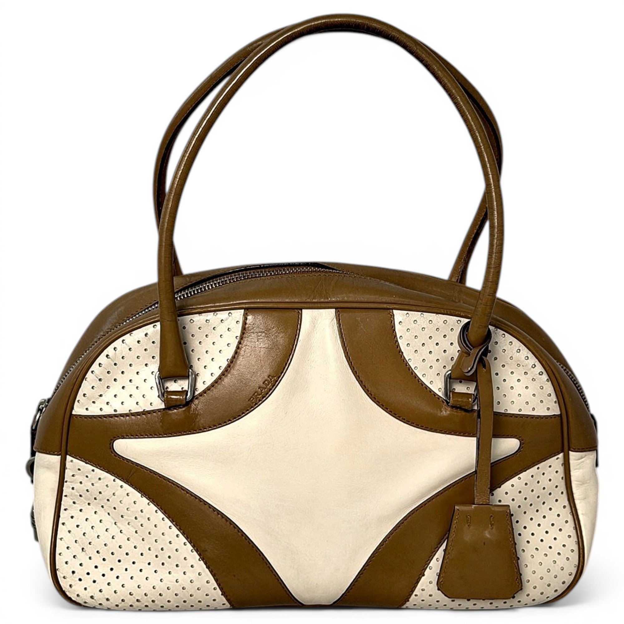Bowling leather handbag
