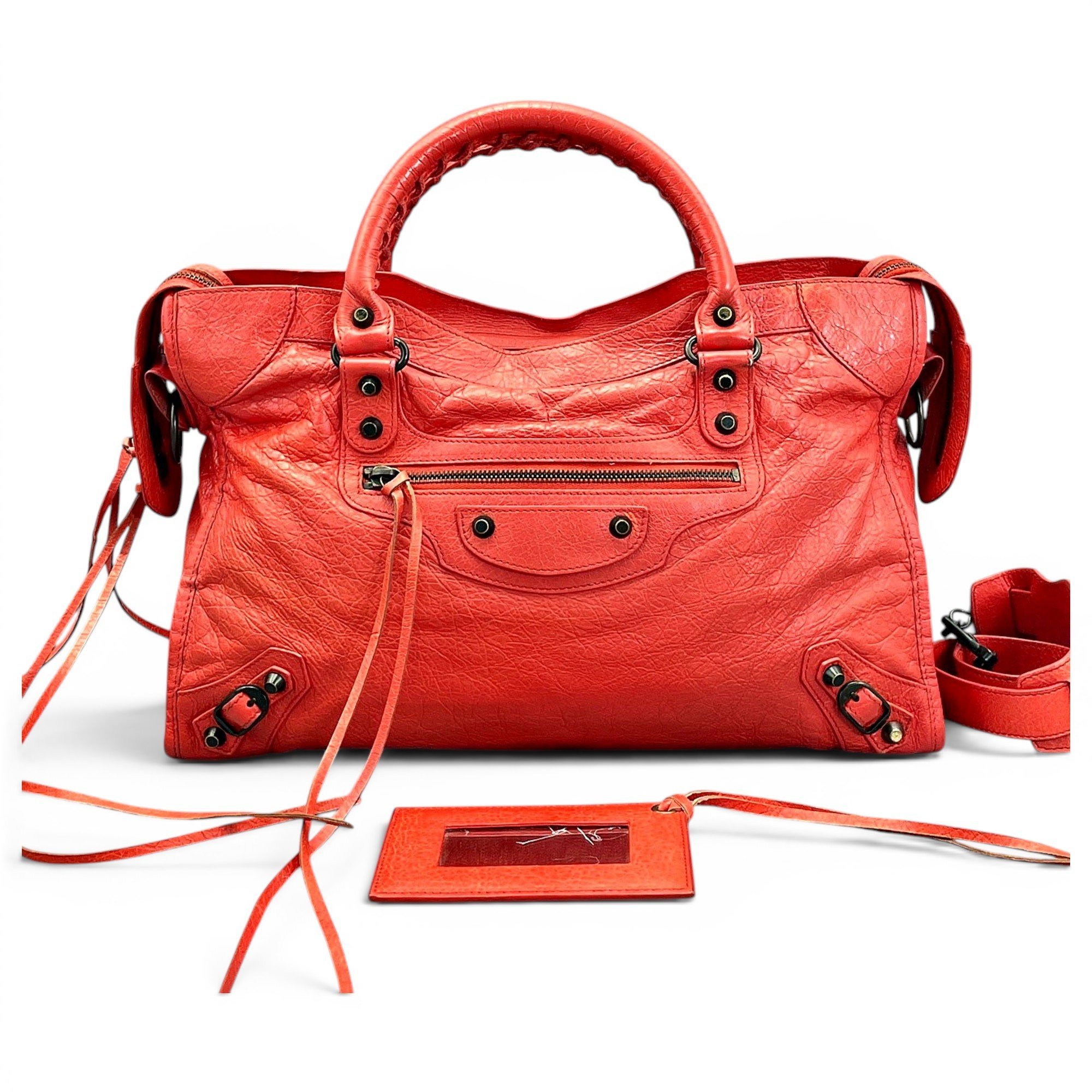 City leather handbag