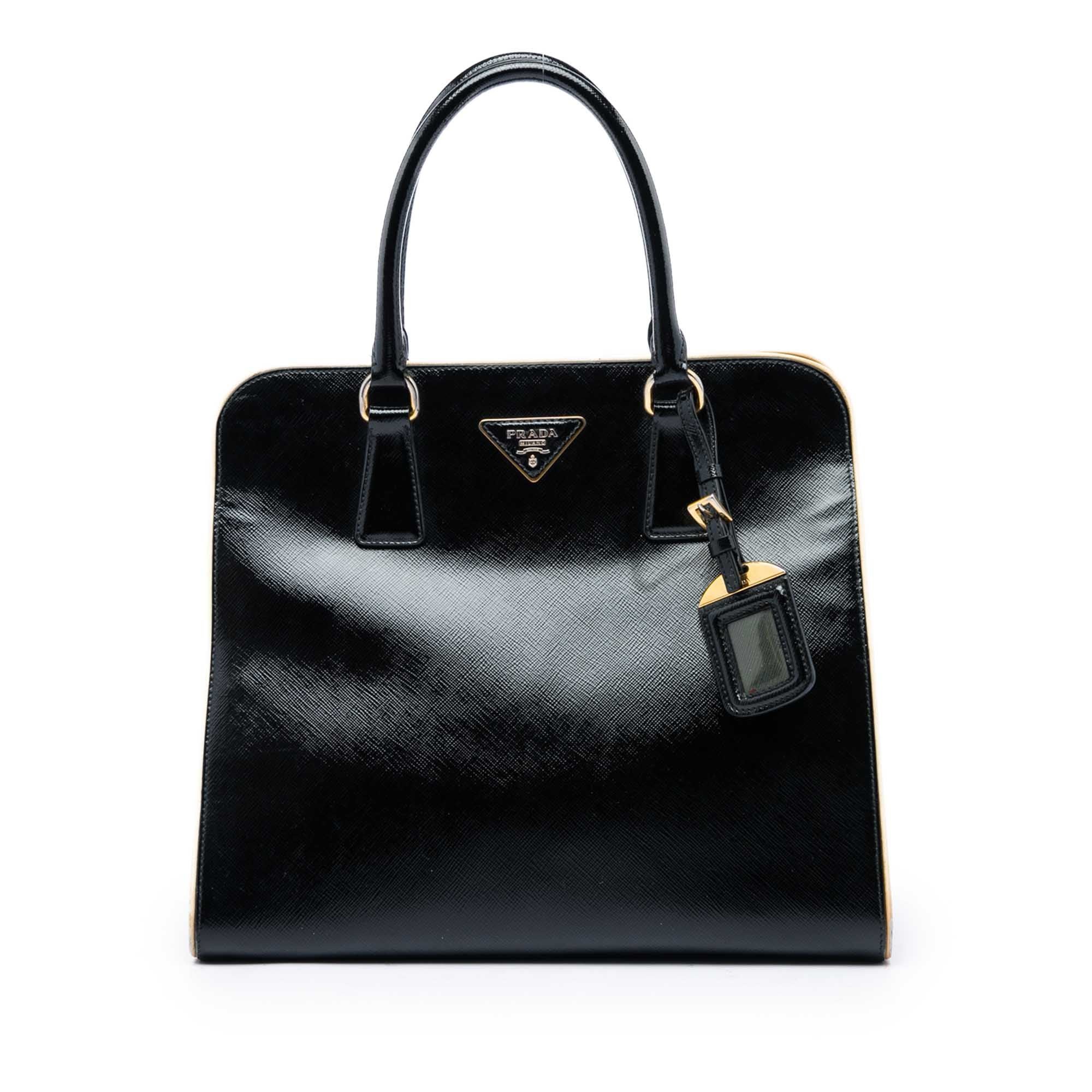 Pyramid leather handbag