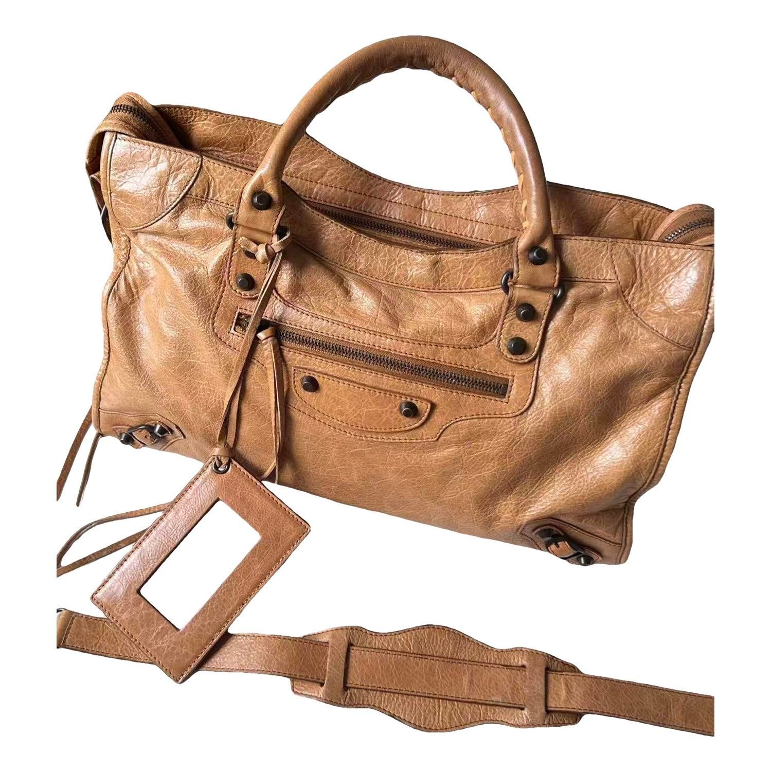 City leather handbag