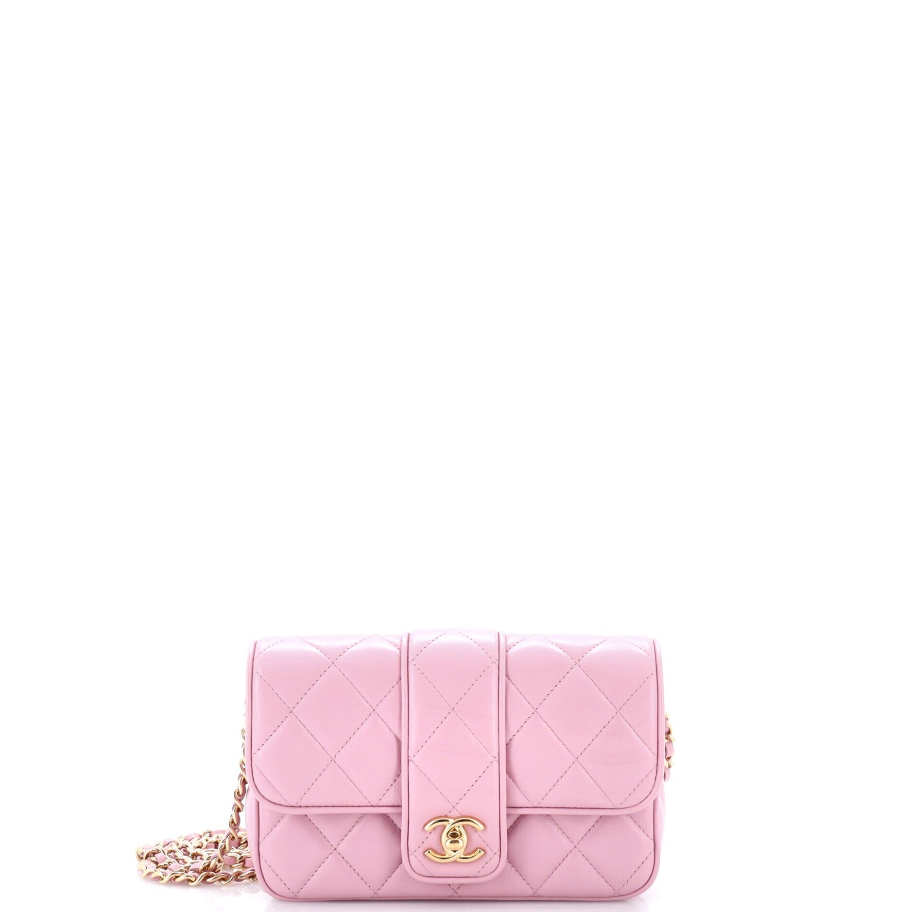 CC Tab Flap Shoulder Bag Quilted Lambskin Mini