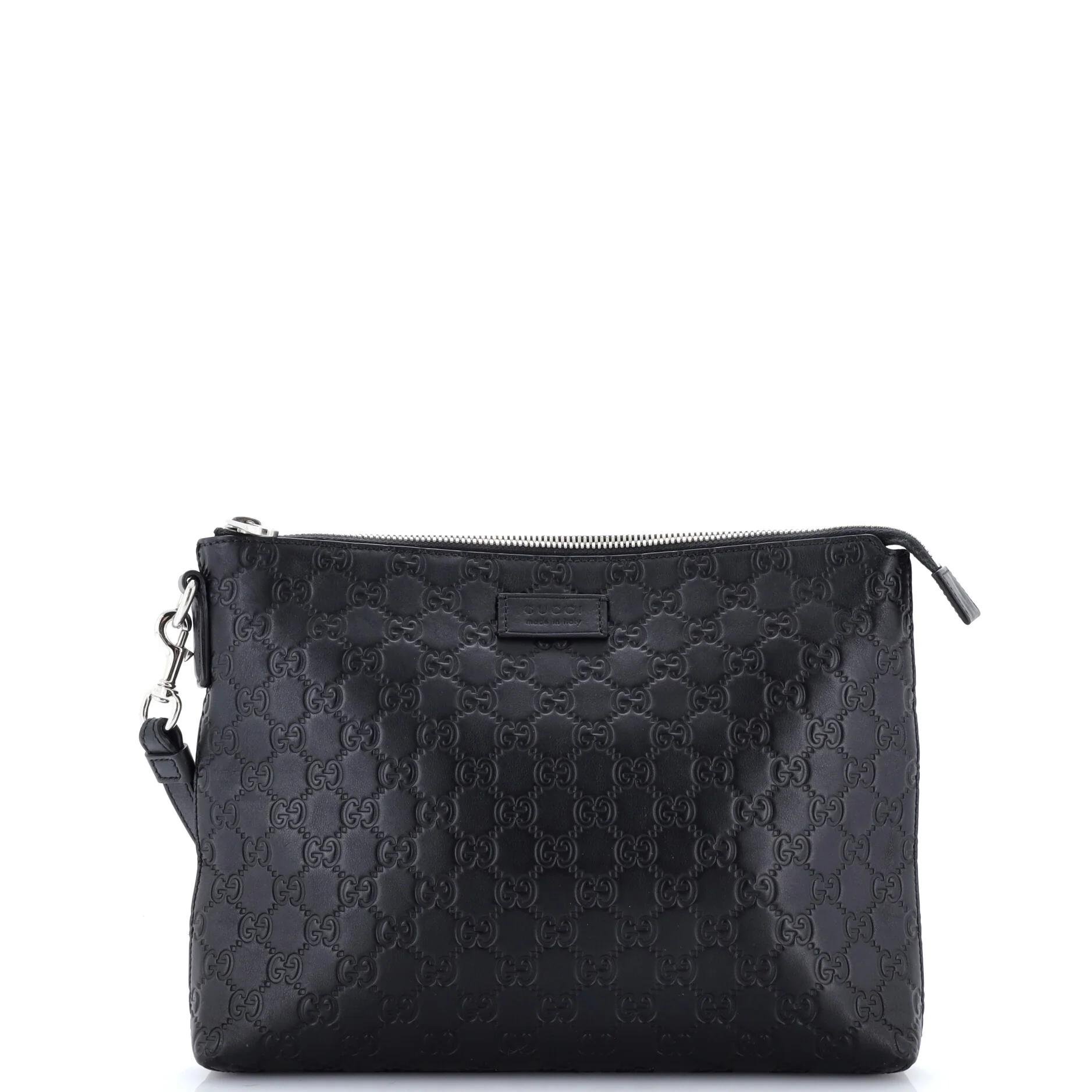 Leather clutch bag