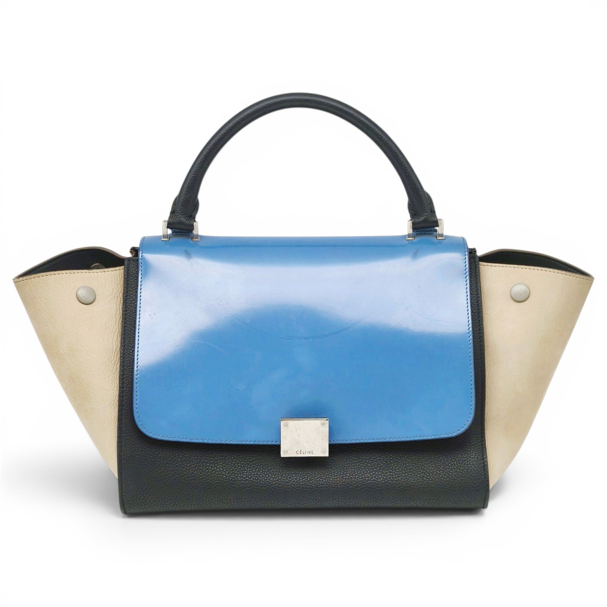 Trapèze leather handbag
