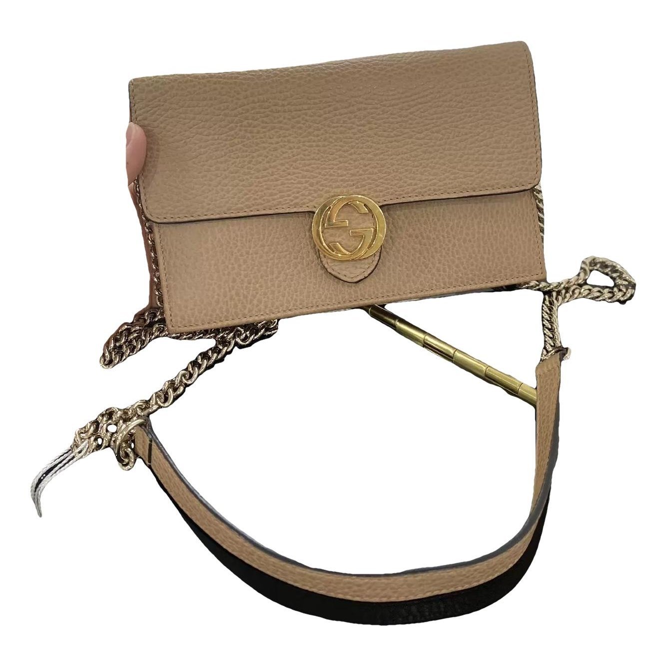 Interlocking leather handbag