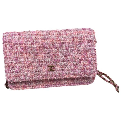 Wallet On Chain tweed crossbody bag
