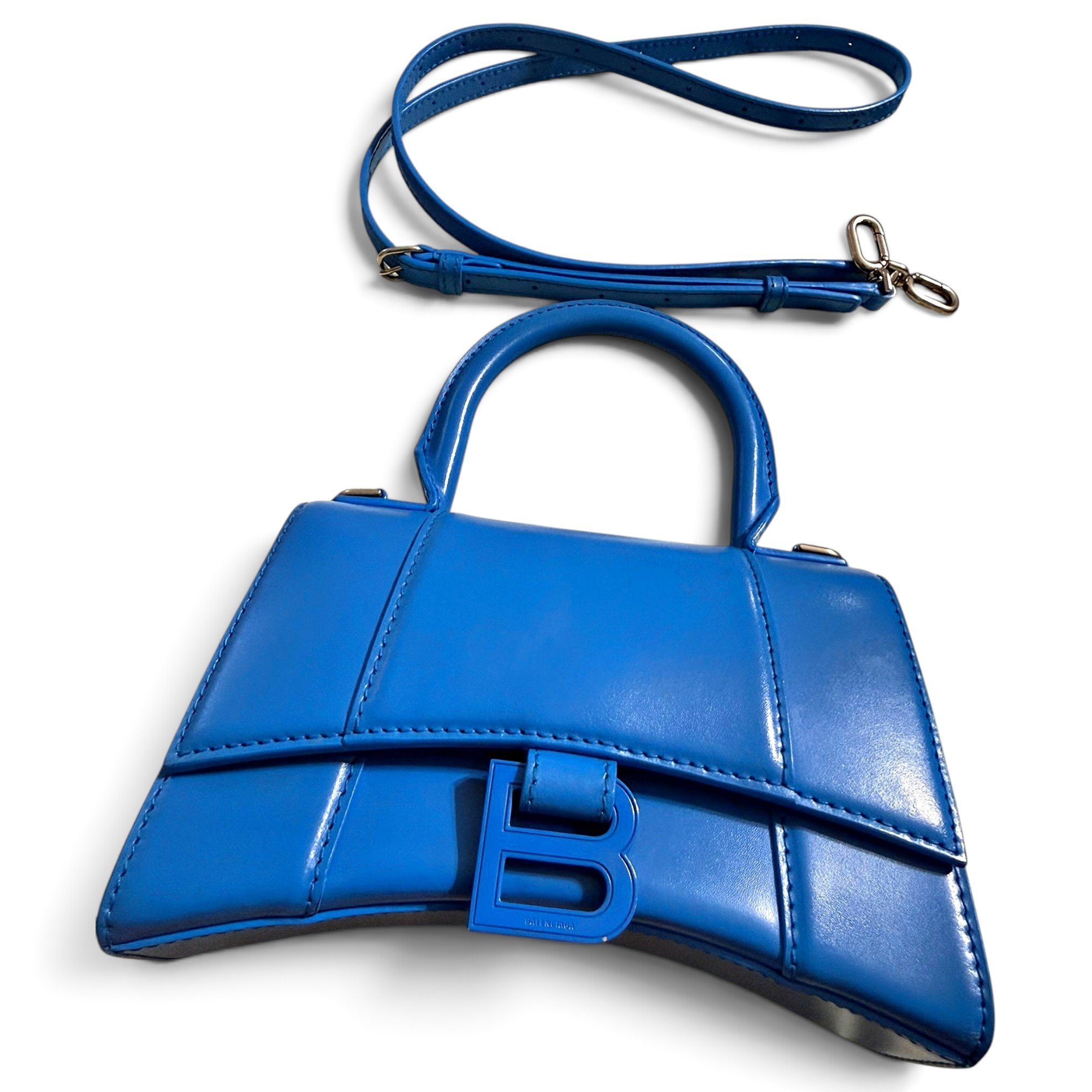 Hourglass leather handbag