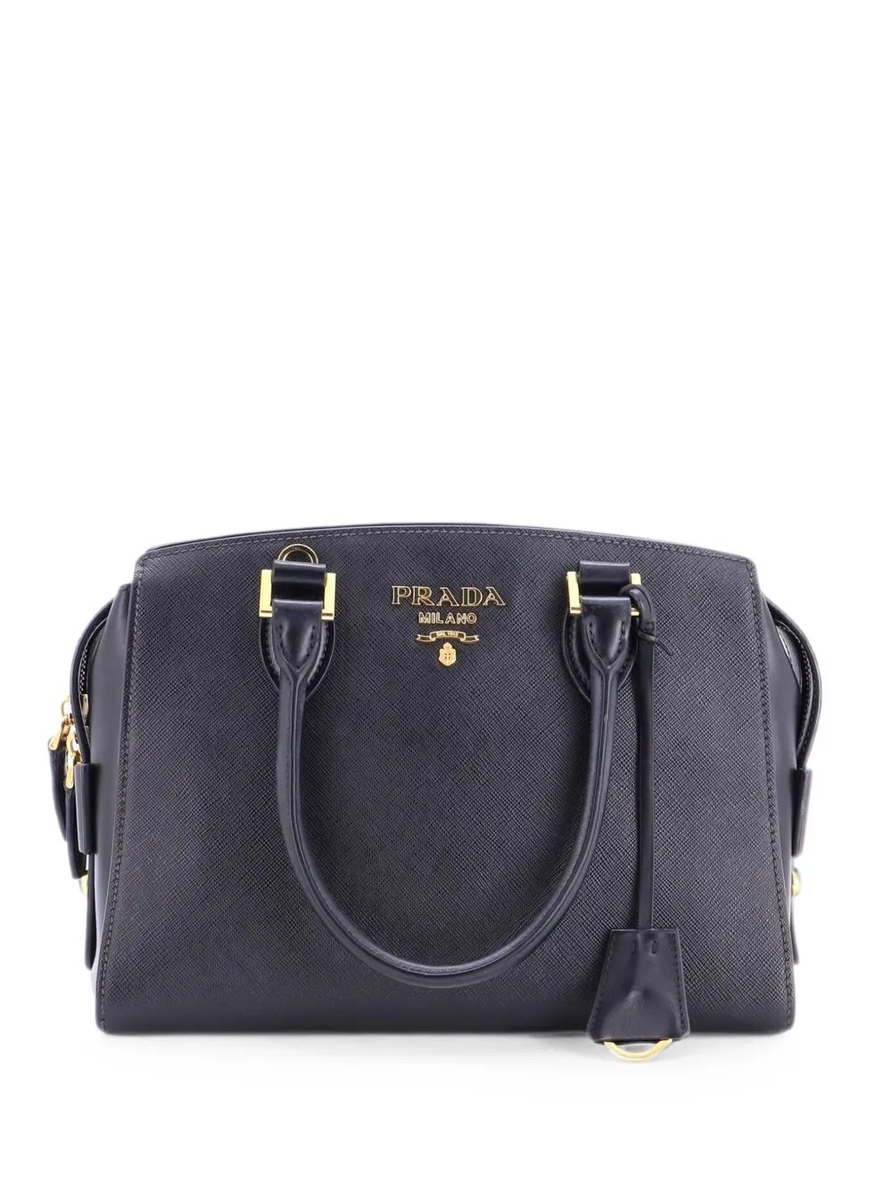 Convertible Zip Around City Calfskin and Saffiano Leather Small satchel