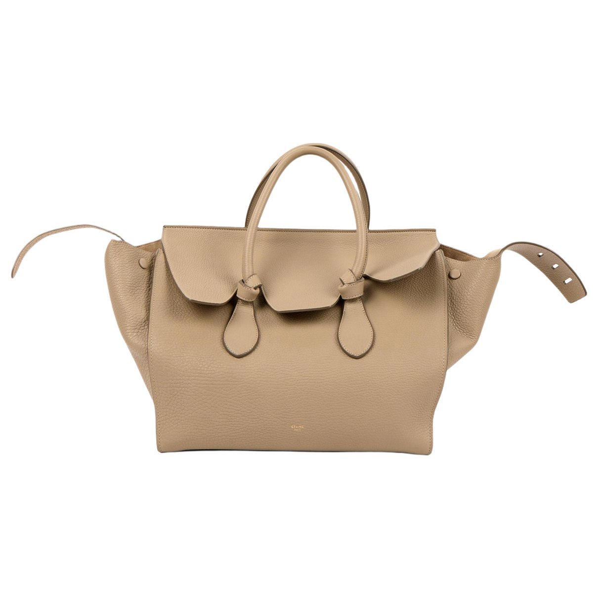 Tie leather handbag