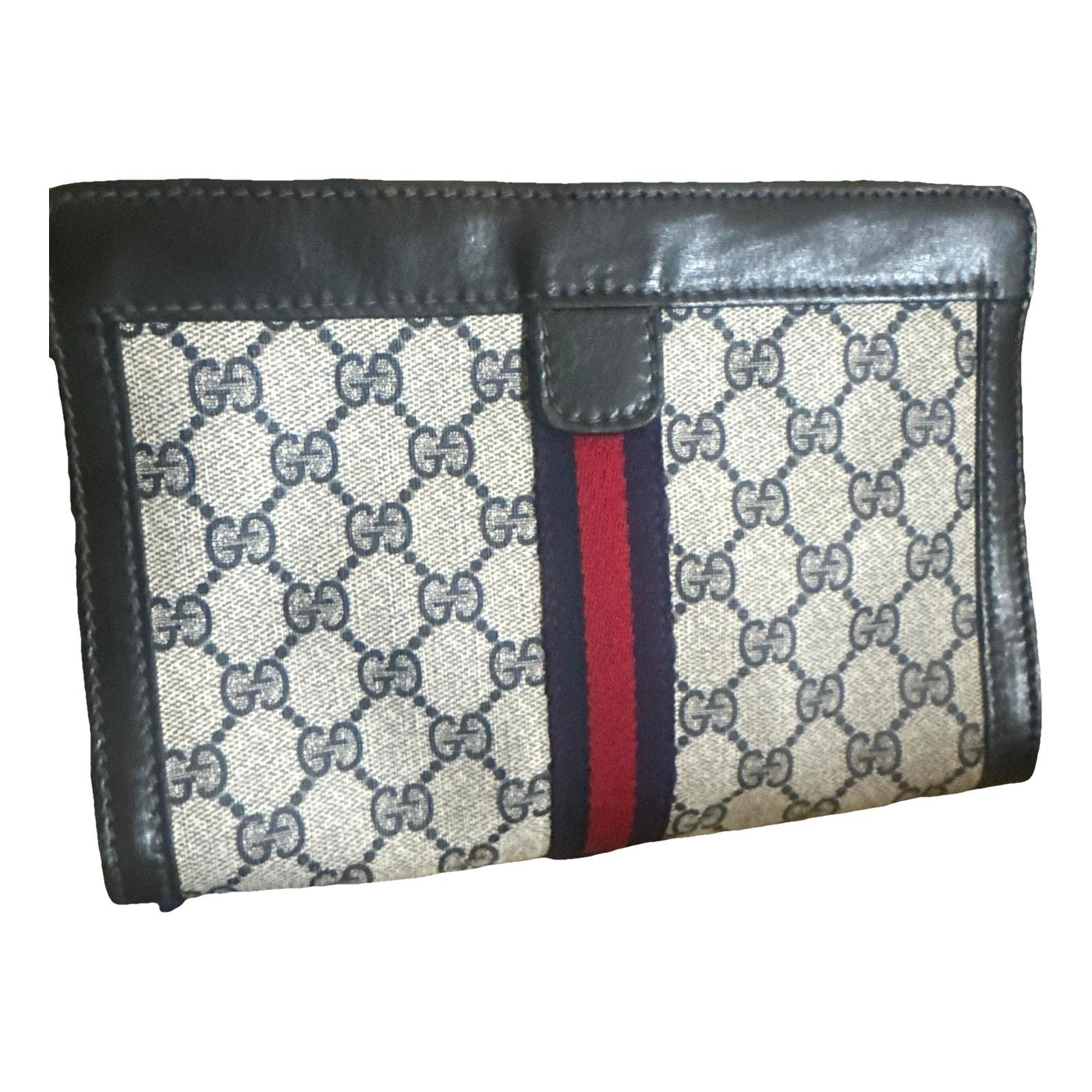 Leather clutch bag