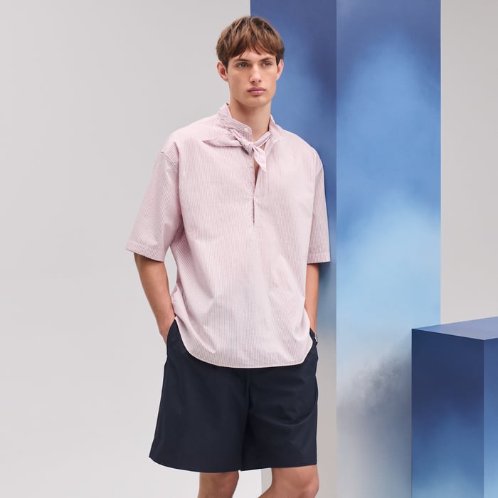 Guimauve "Doubles Rayures Serties" Boxy Fit Shirt