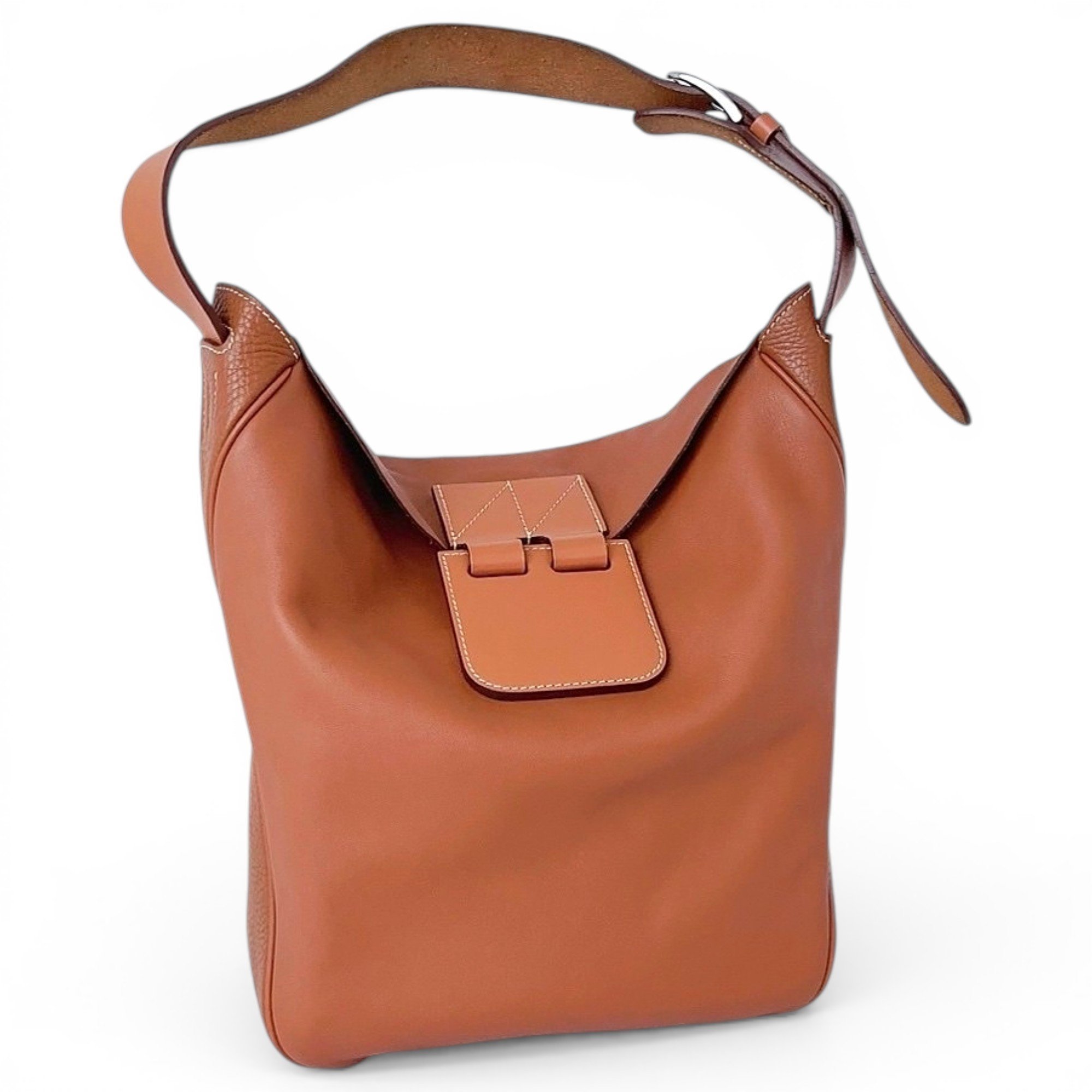 Hermes Virevolte Handbag Gold Togo Leather
