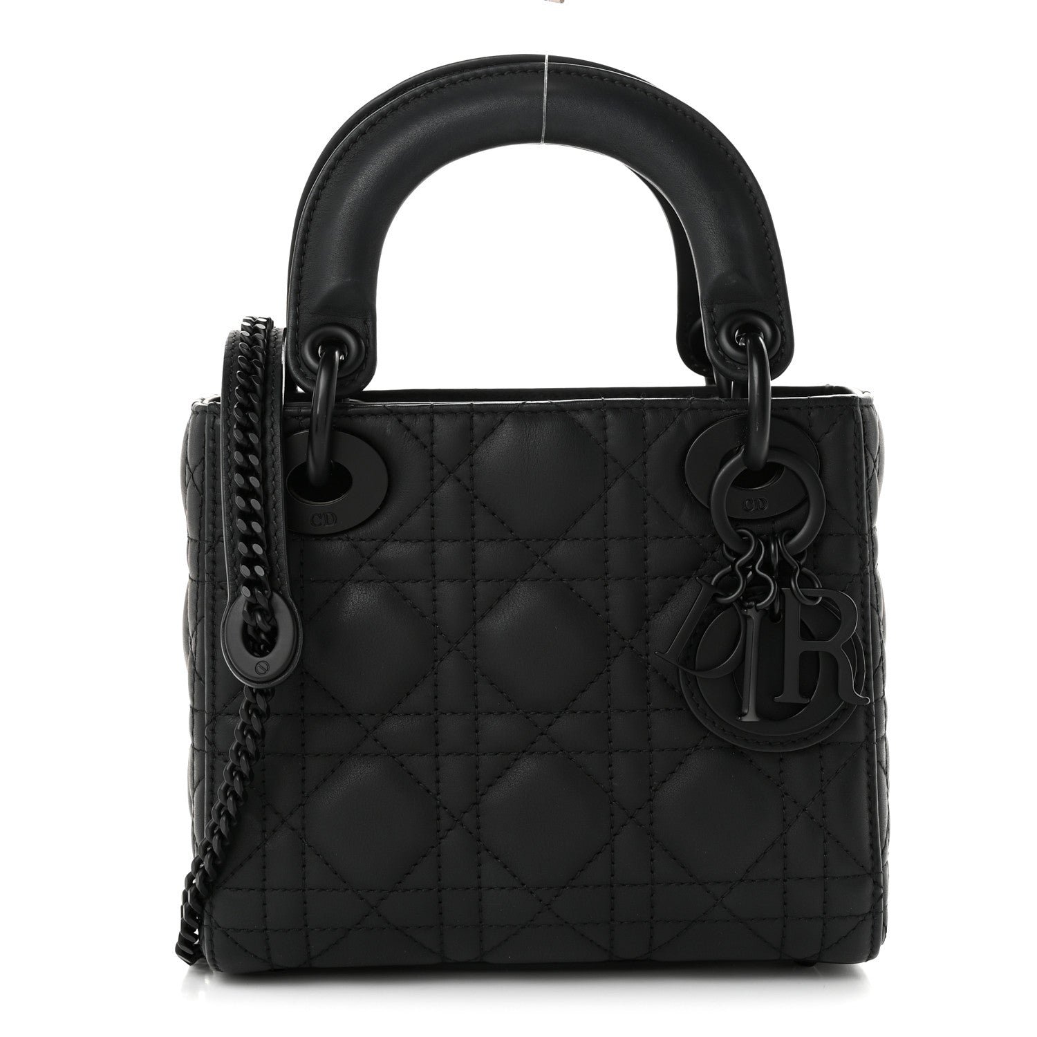 Christian Dior Ultra Matte Calfskin Cannage Mini Lady Dior Black