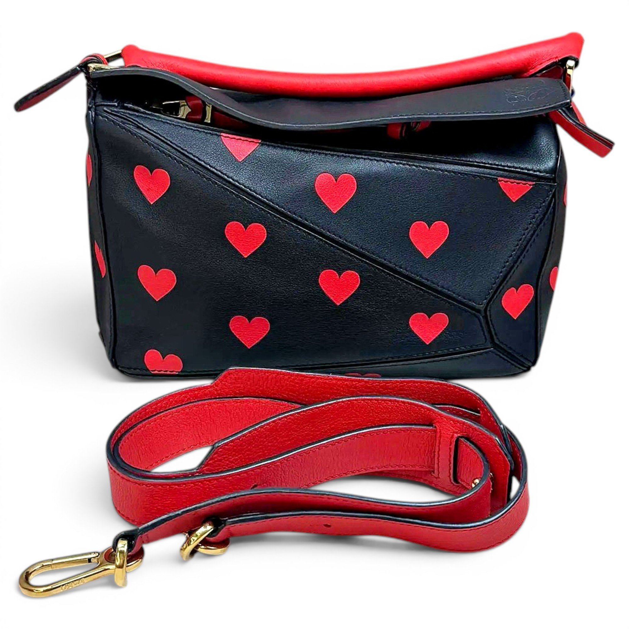 Puzzle leather handbag