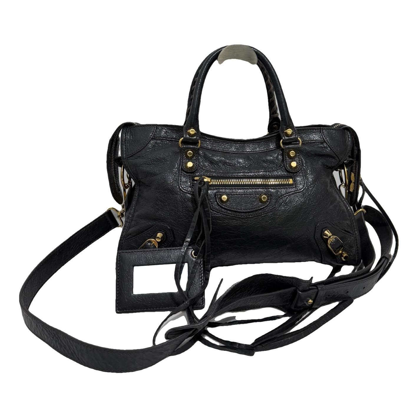 City leather handbag