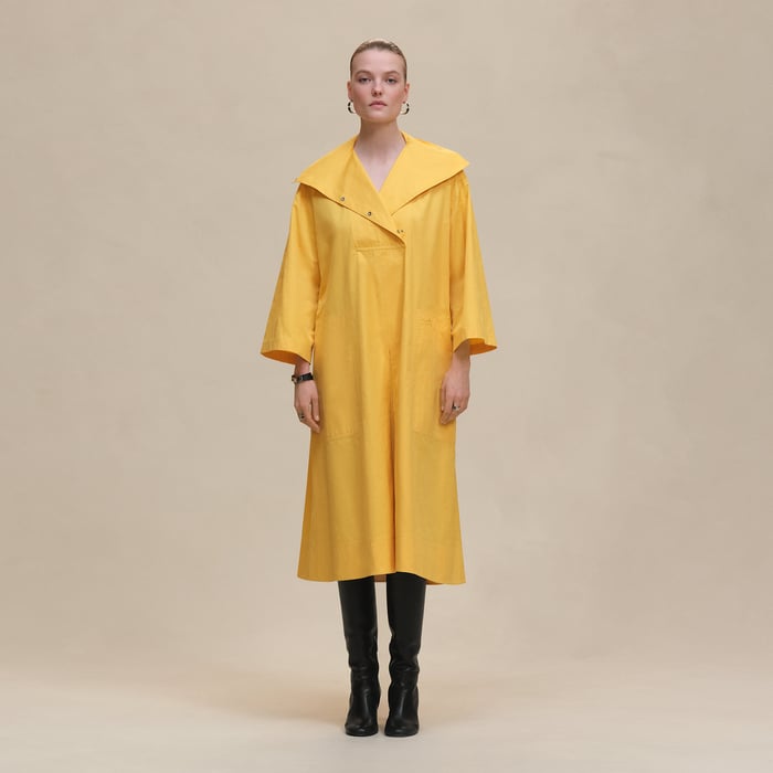 Jaune Mimosa Belted Wide Dress
