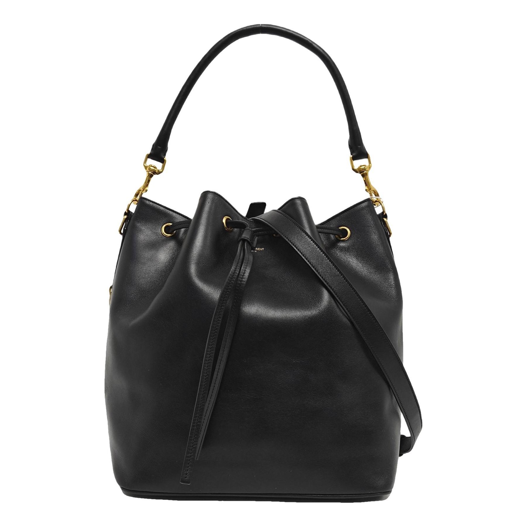 Monogram bucket leather crossbody bag