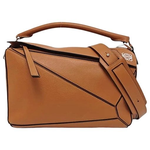 Puzzle leather handbag
