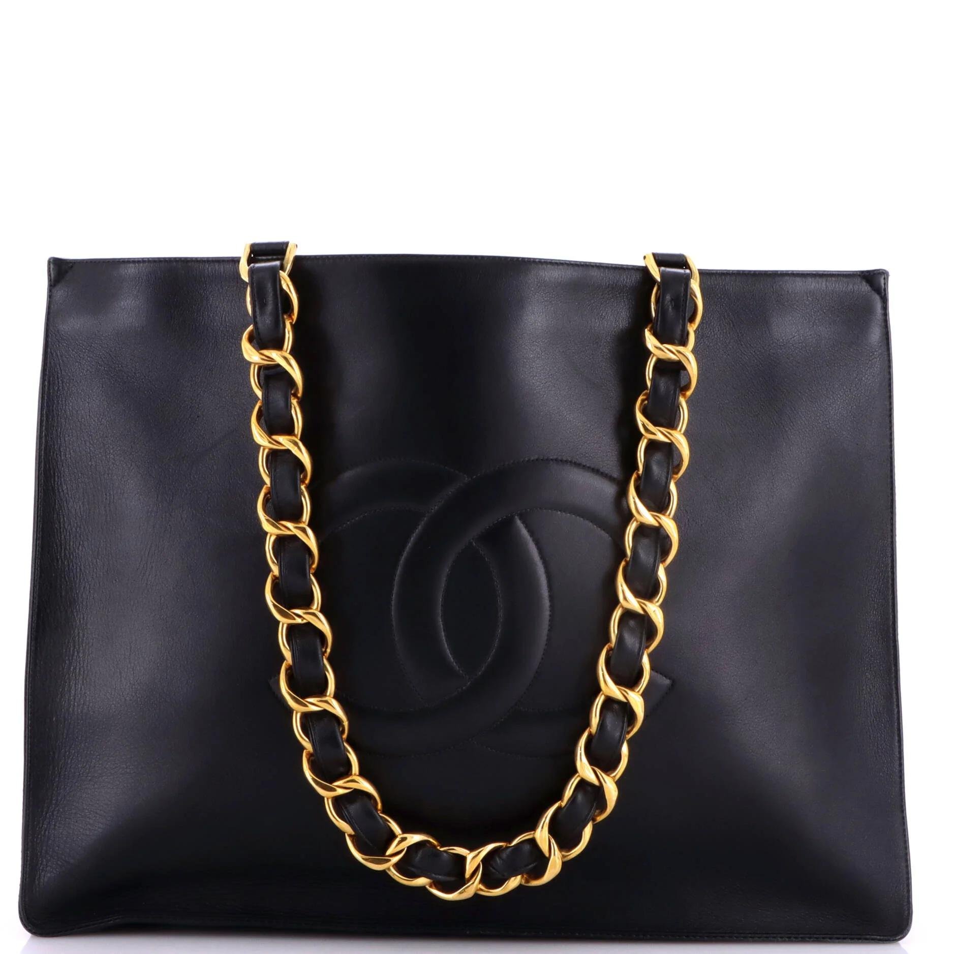 Vintage CC Chain leather tote