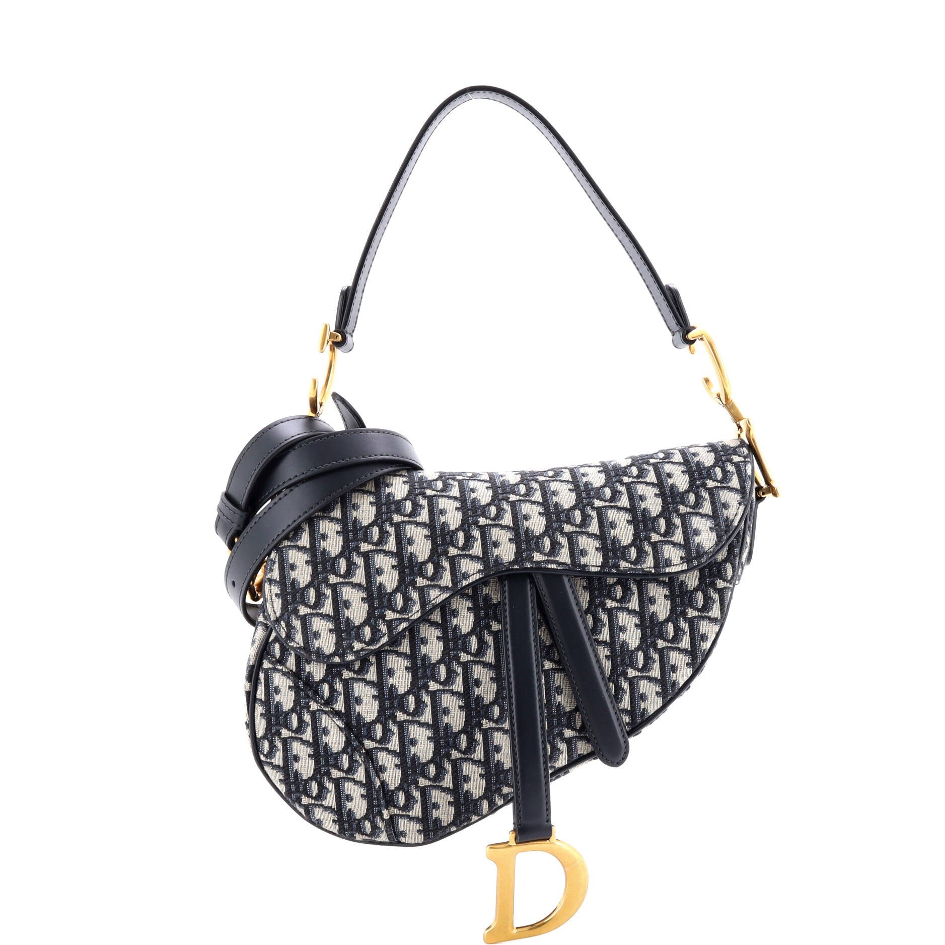 Dior Saddle Handbag with Strap Oblique Canvas Medium