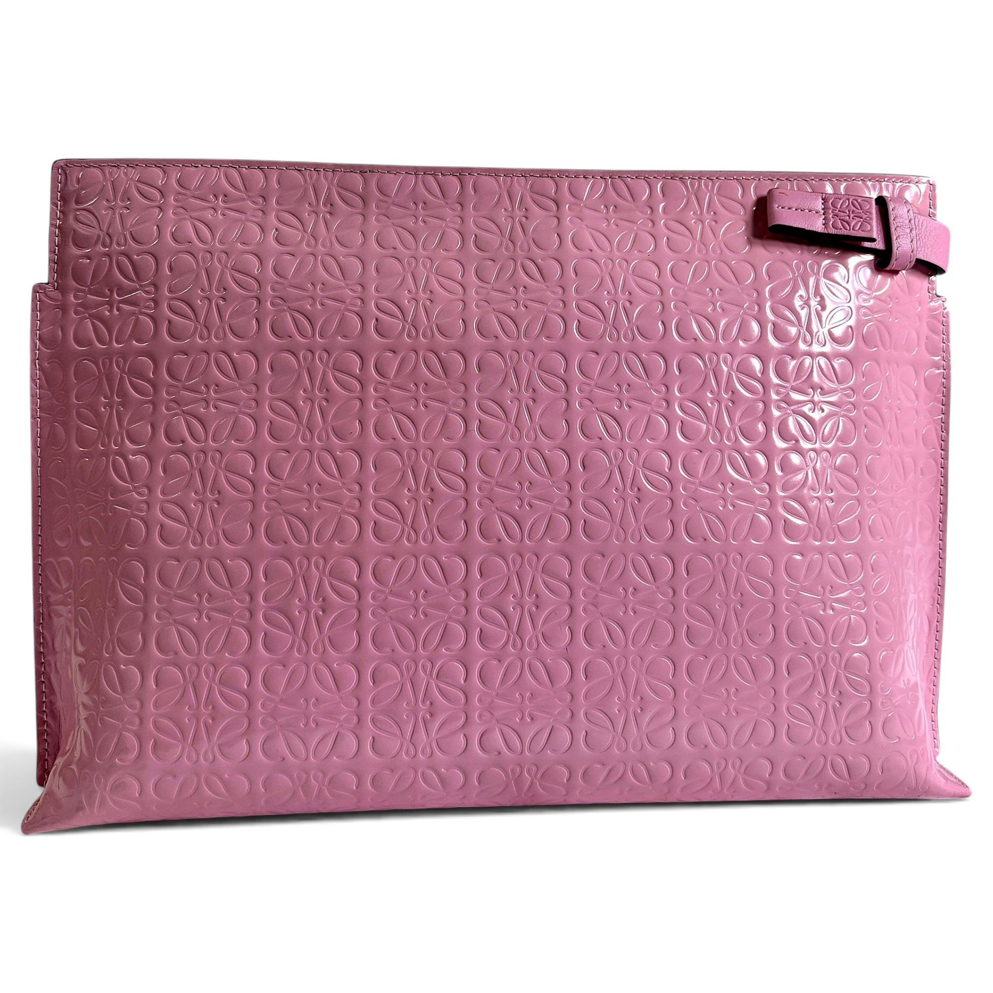 T Pouch leather clutch bag