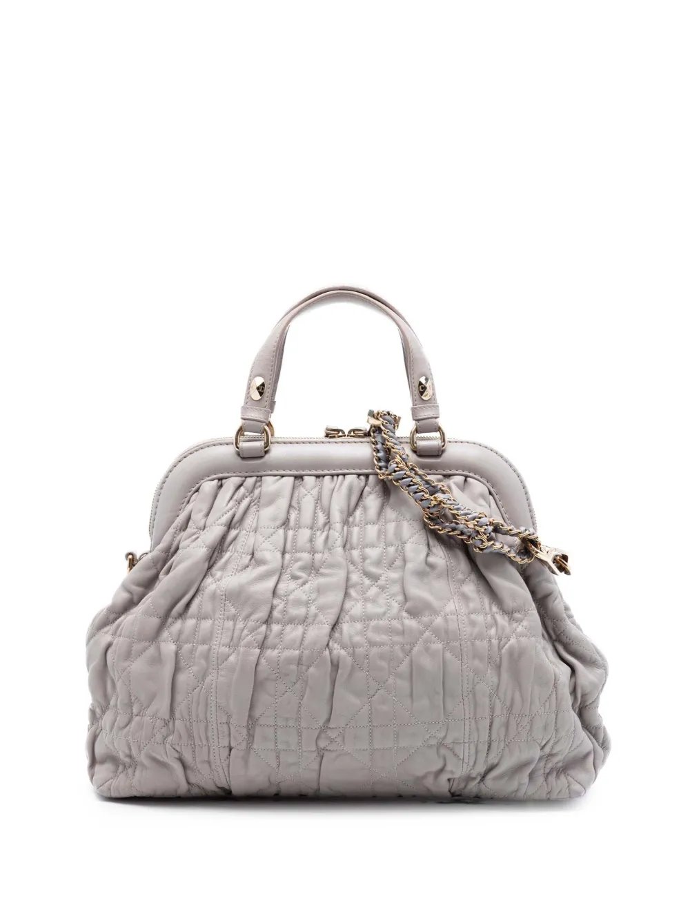 2011 Lambskin Gaufre Cannage Delices Frame satchel