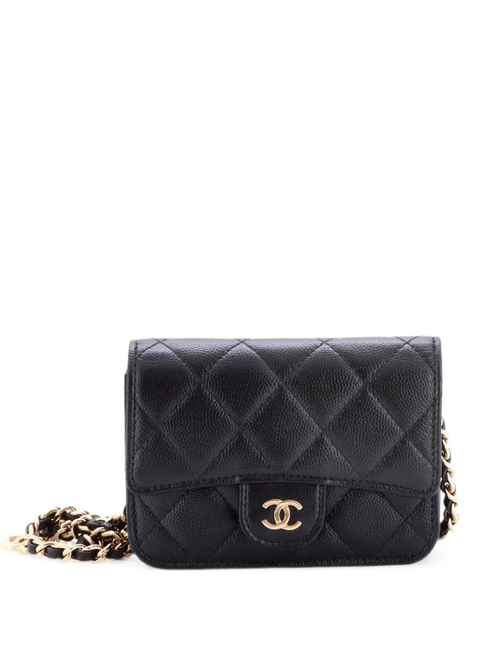 Classic Flap Chain Quilted Caviar Mini belt bag