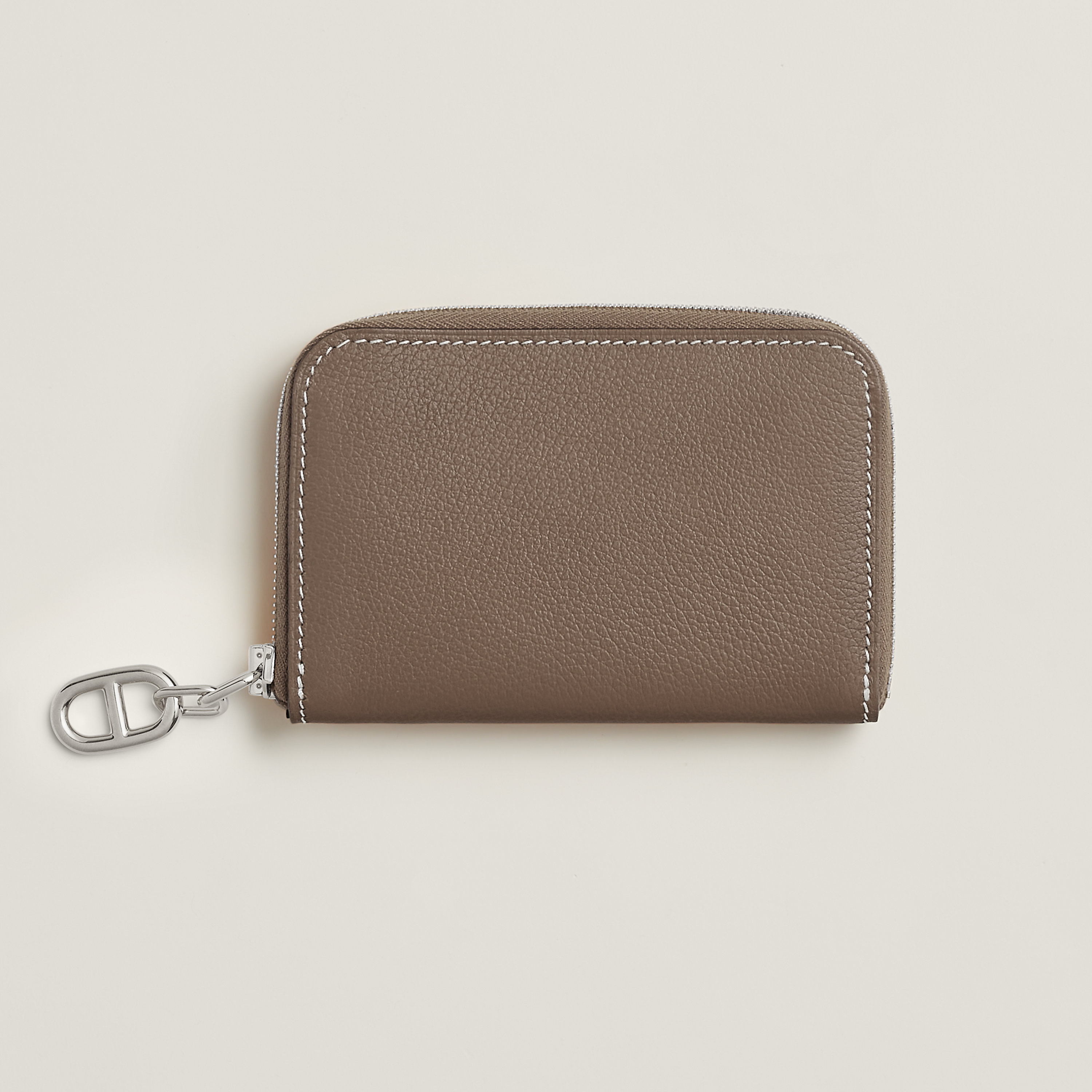 Hermès Zipengo Chaine d'Ancre Compact card holder Écorce Evercolor