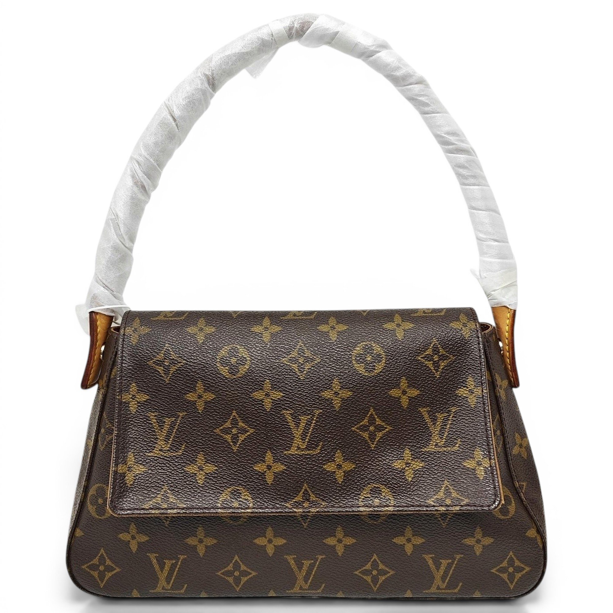 Looping leather handbag
