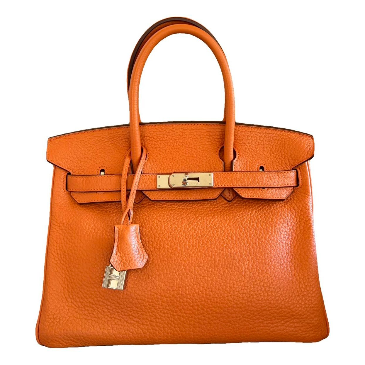 Hermes Birkin 30 Handbag Orange Togo Leather 2012