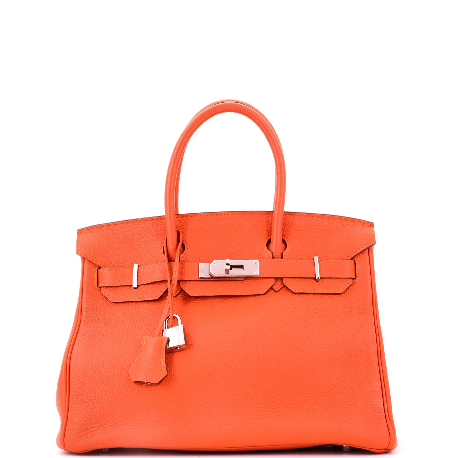 Birkin Handbag Feu Togo with Palladium Hardware 30