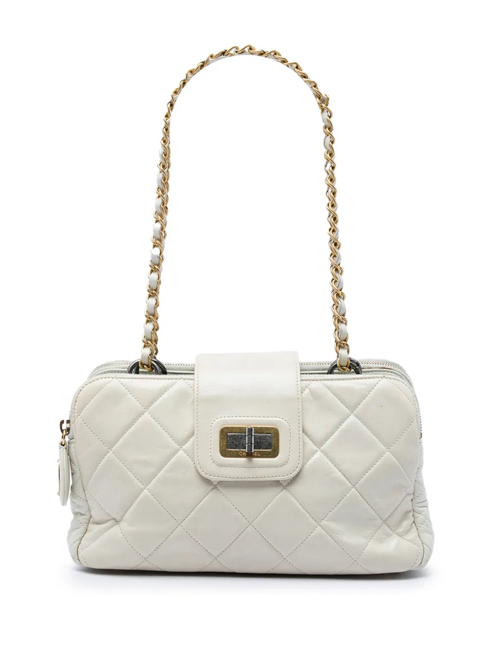 2011 Quilted Aged Calfskin Mademoiselle Triple Zip shoulder bag