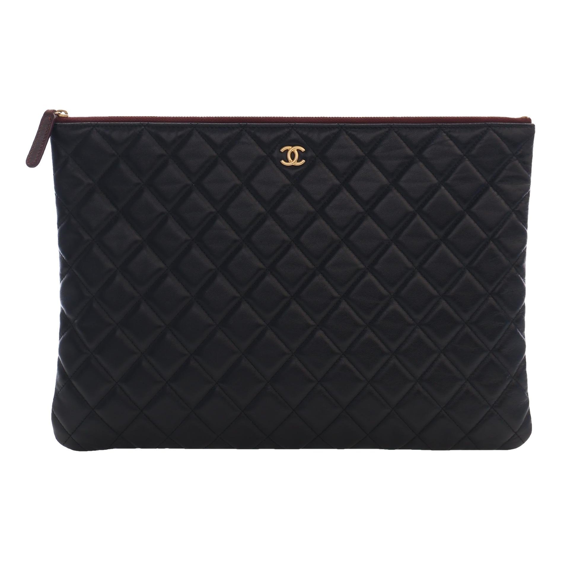 Leather clutch bag