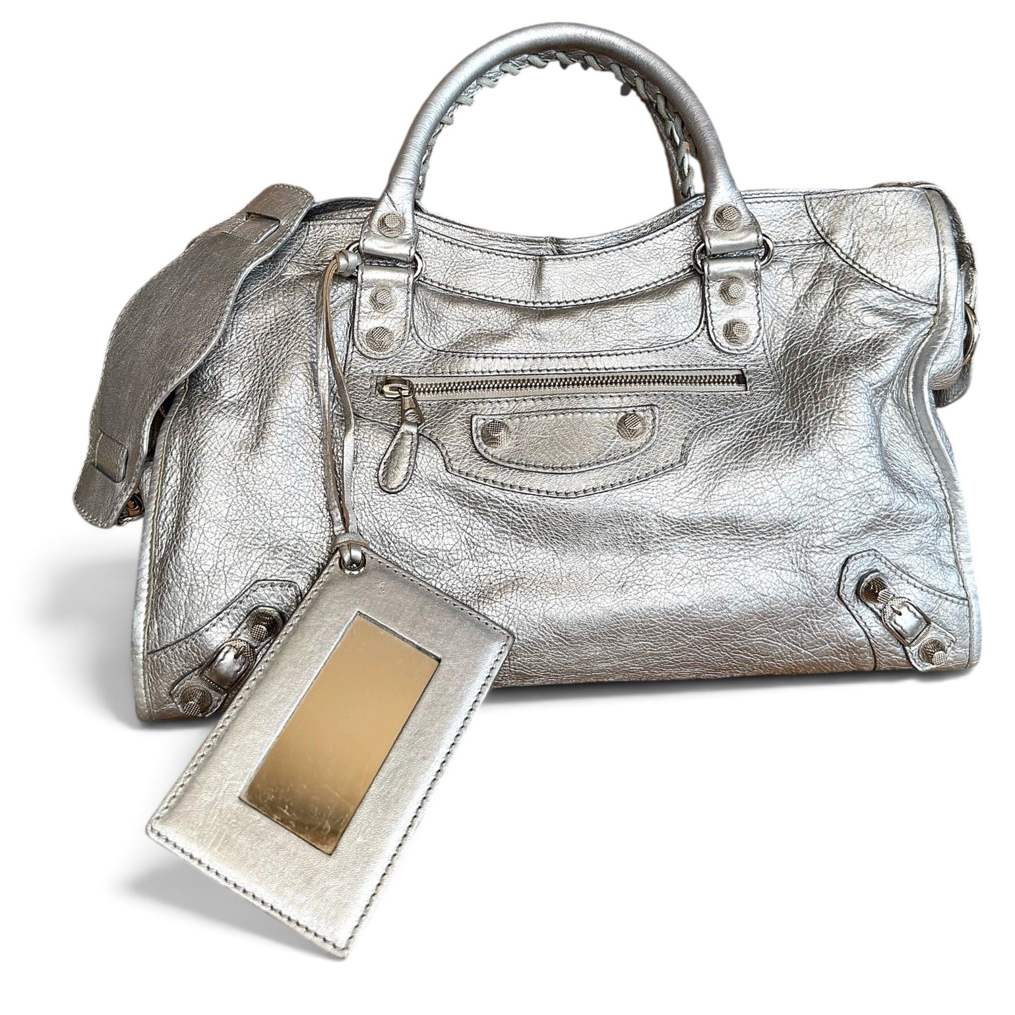 City leather handbag