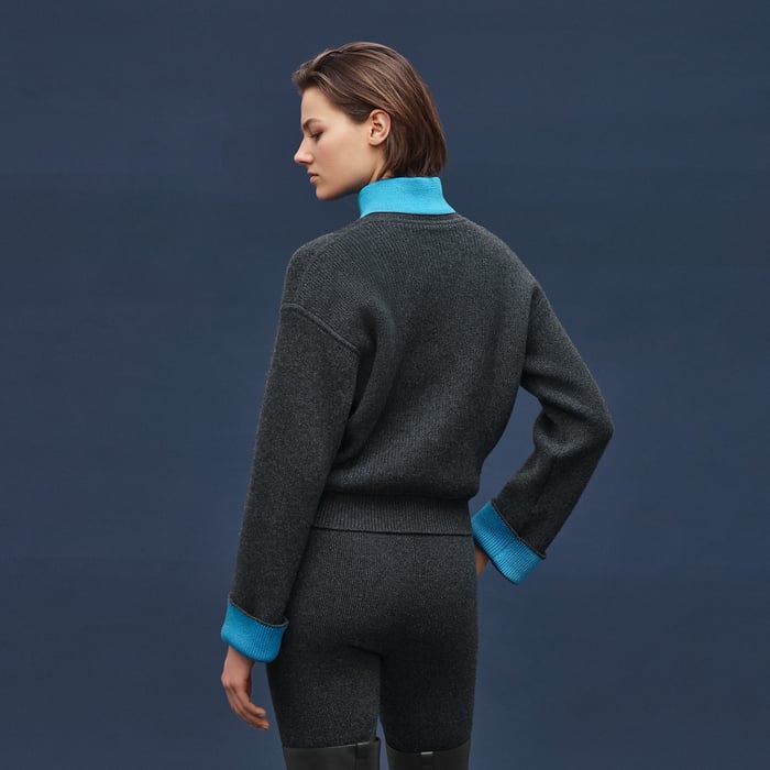Gris Satin Long-sleeve Sweater