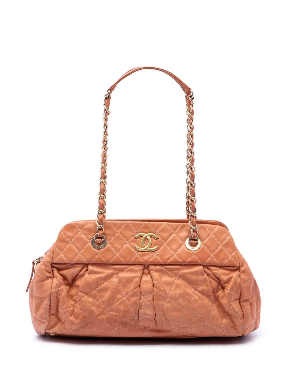 2011 Quilted Iridescent Calfskin Chic Quilt Bowling Bag shoulder bag