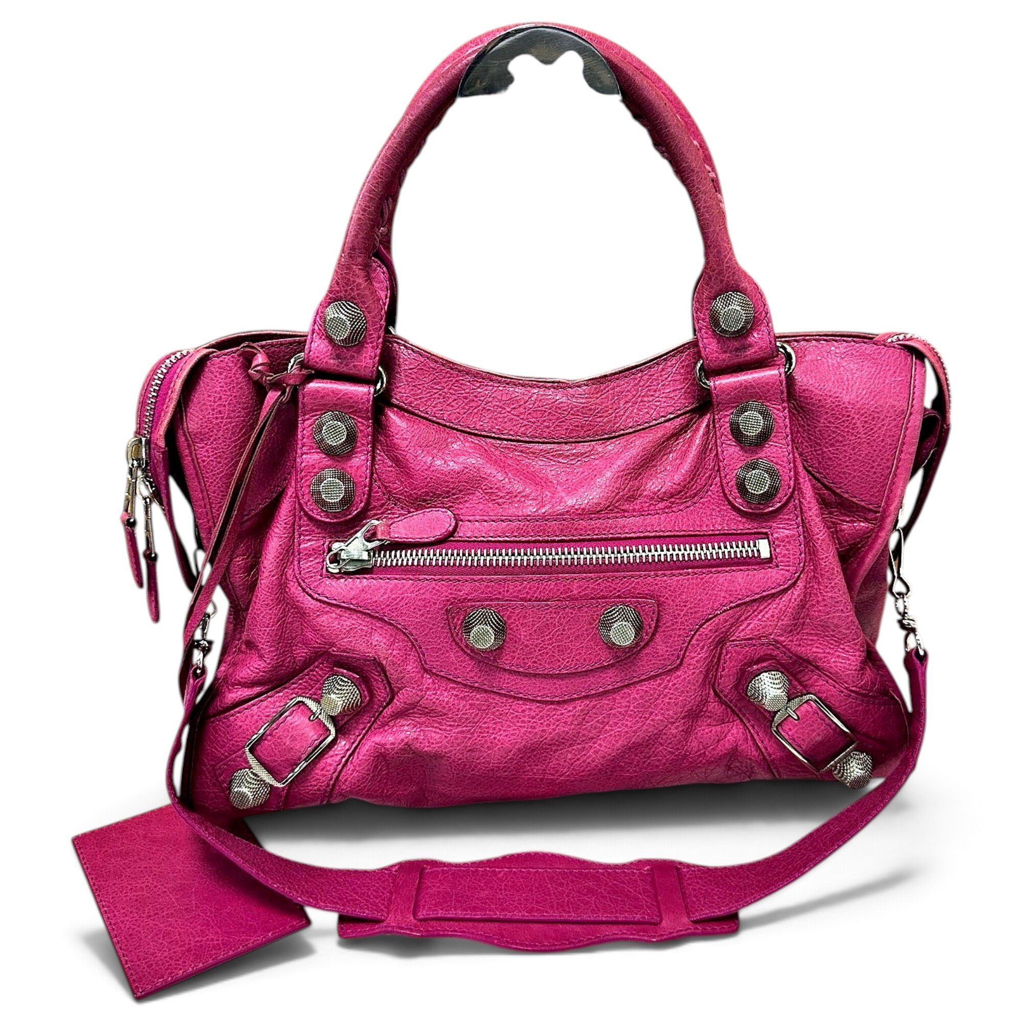 City leather handbag