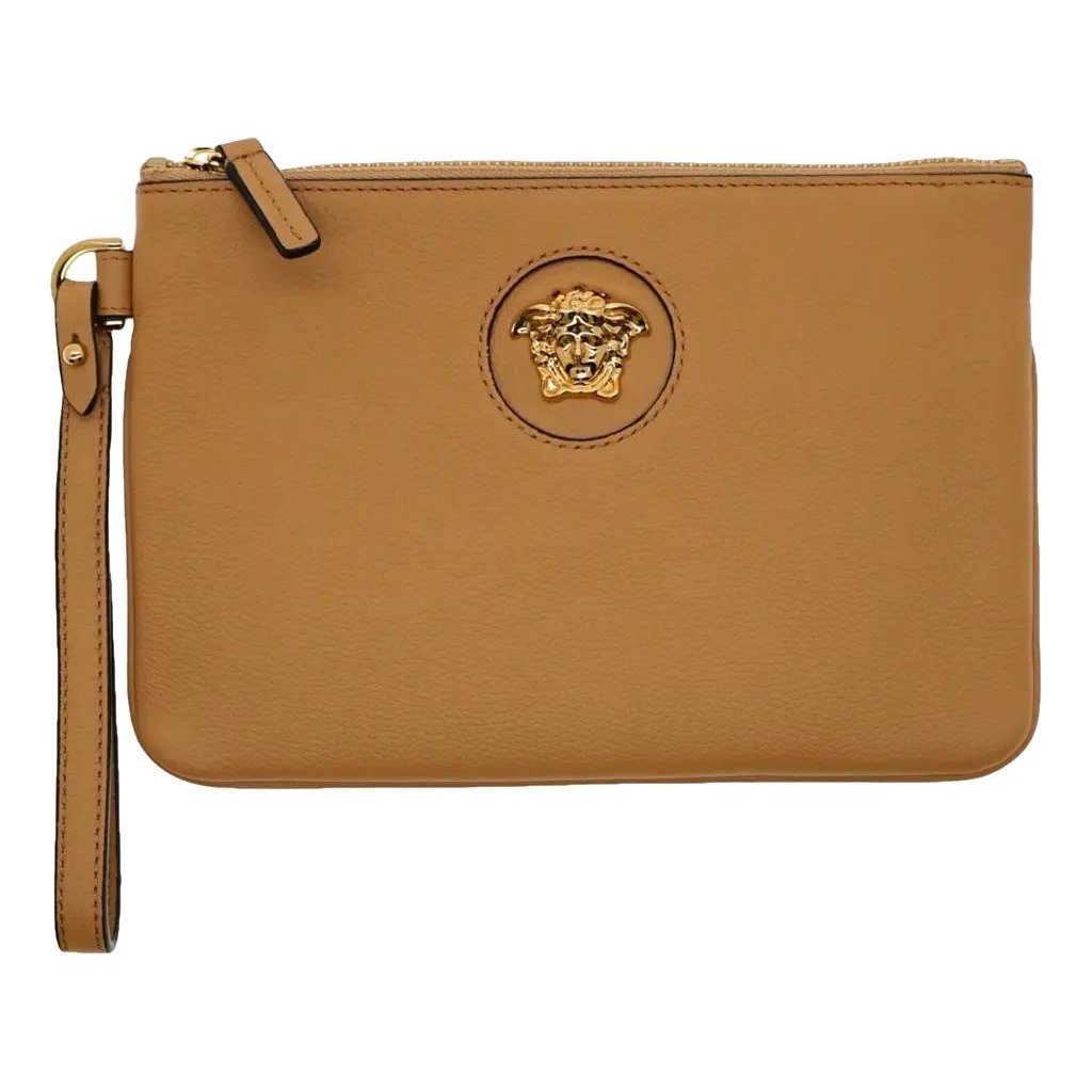 La Medusa leather clutch bag